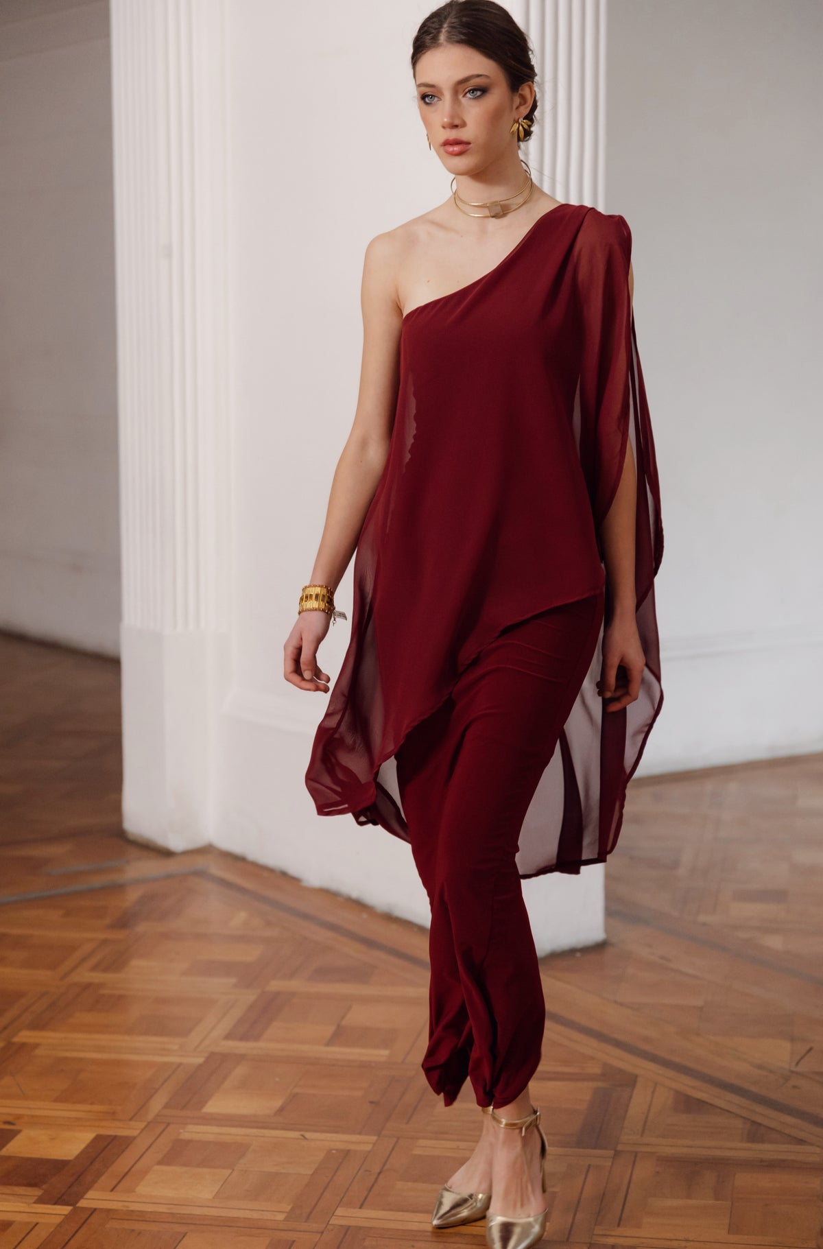 Vestido Fiesta Amarantta Burdeo