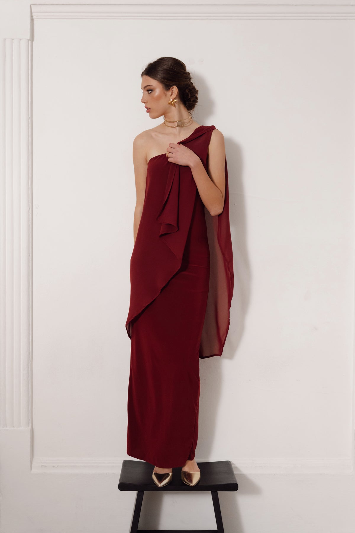 Vestido Fiesta Amarantta Burdeo