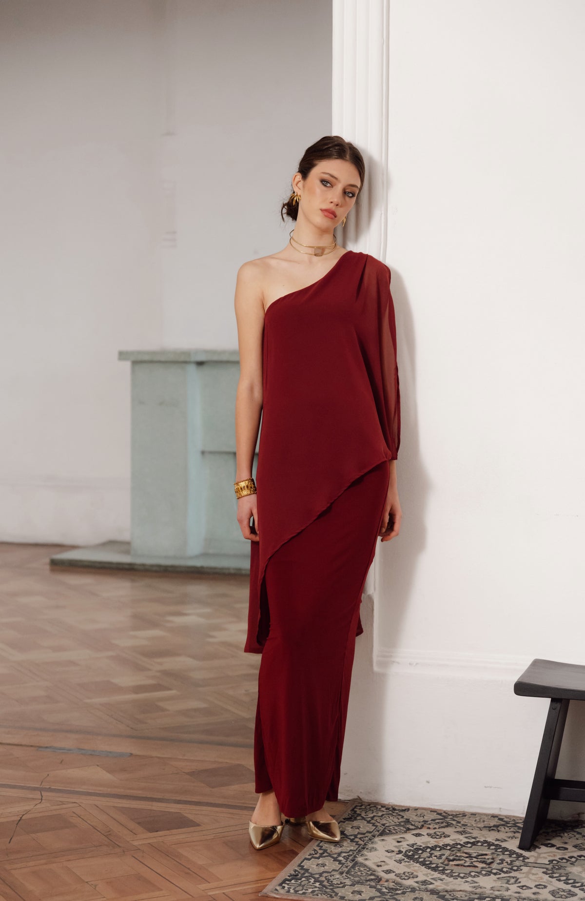 Vestido Fiesta Amarantta Burdeo