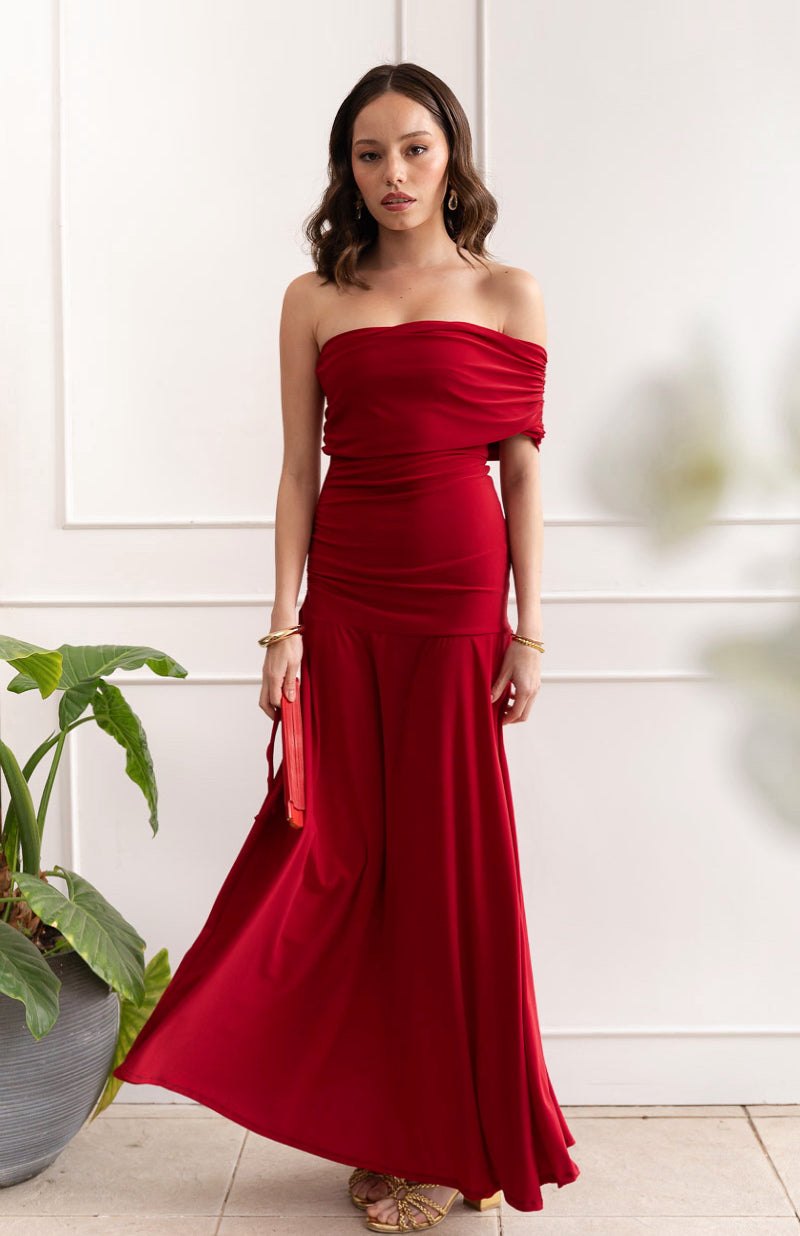 Vestido Fiesta Caroline Rojo - Pre Venta