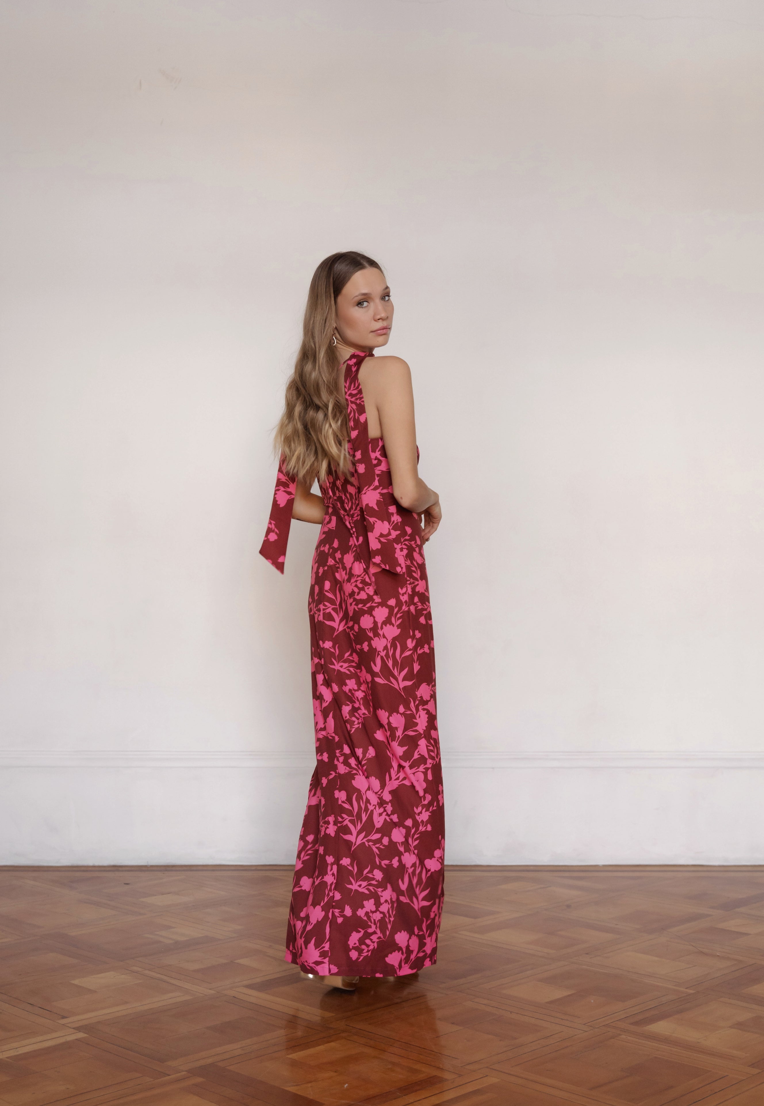 Vestido Alba Burdeo Print - Edición Limitada