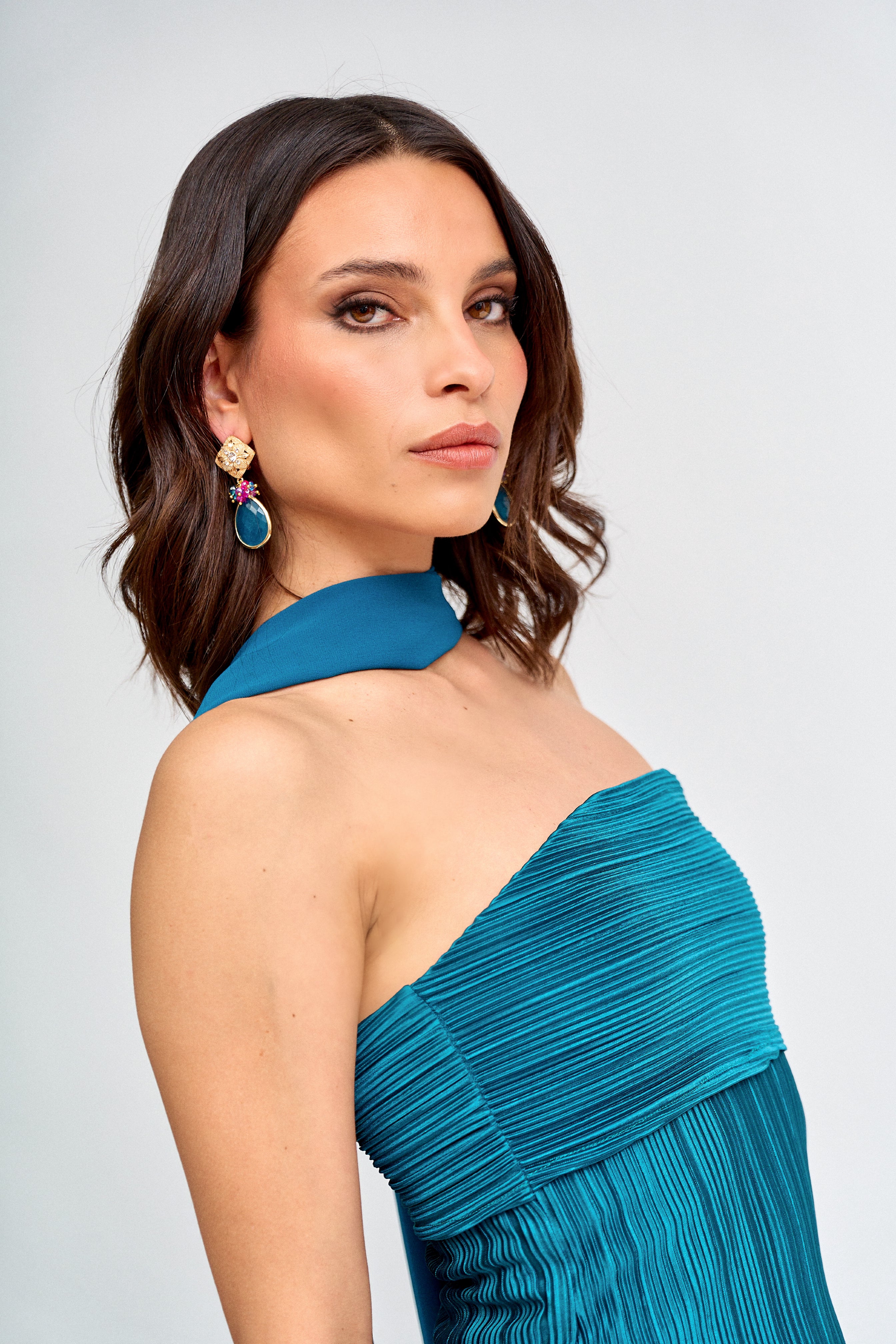 Vestido  Cattia Turquesa