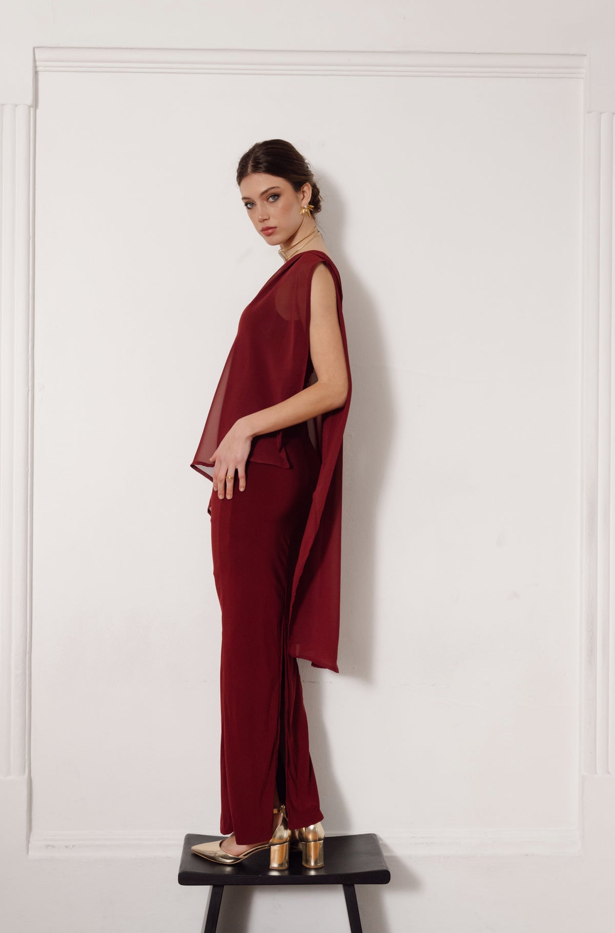 Vestido Fiesta Amarantta Burdeo