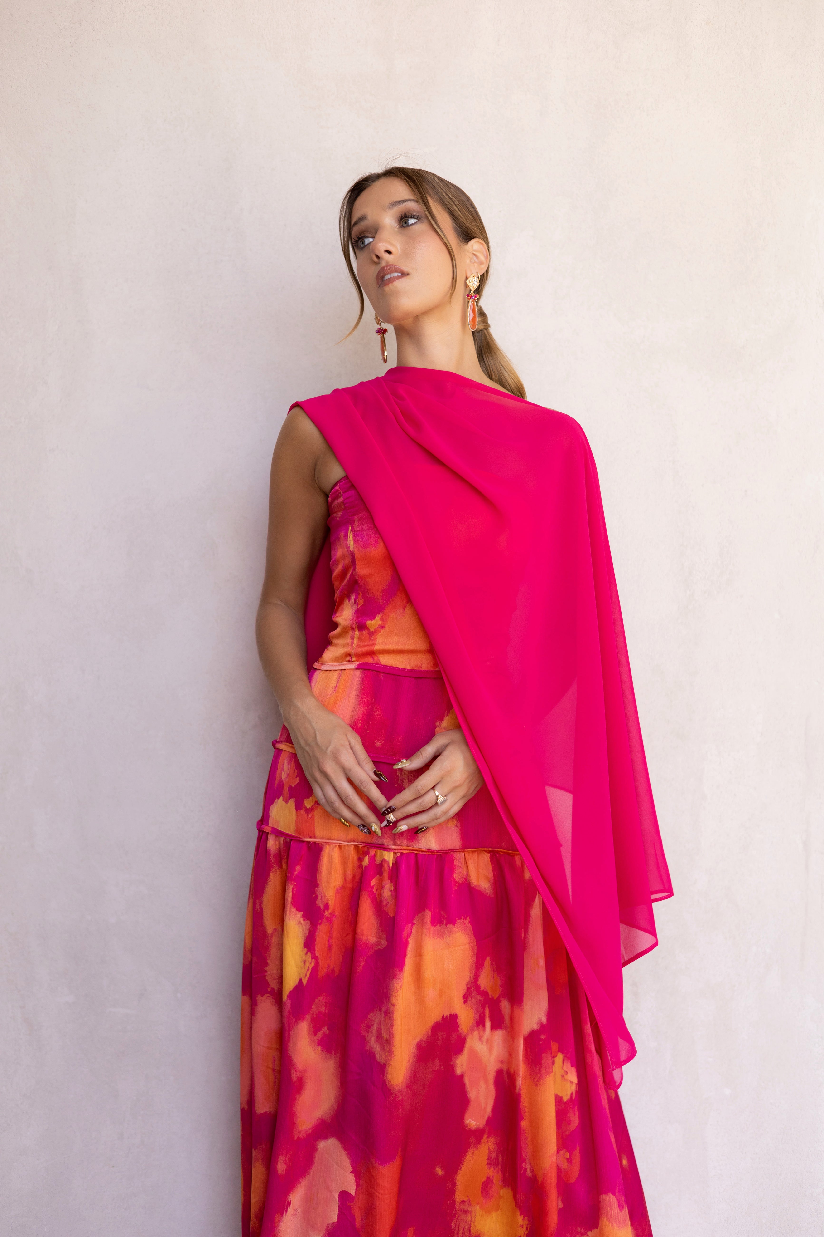 Capa Gasa Florencia Fucsia