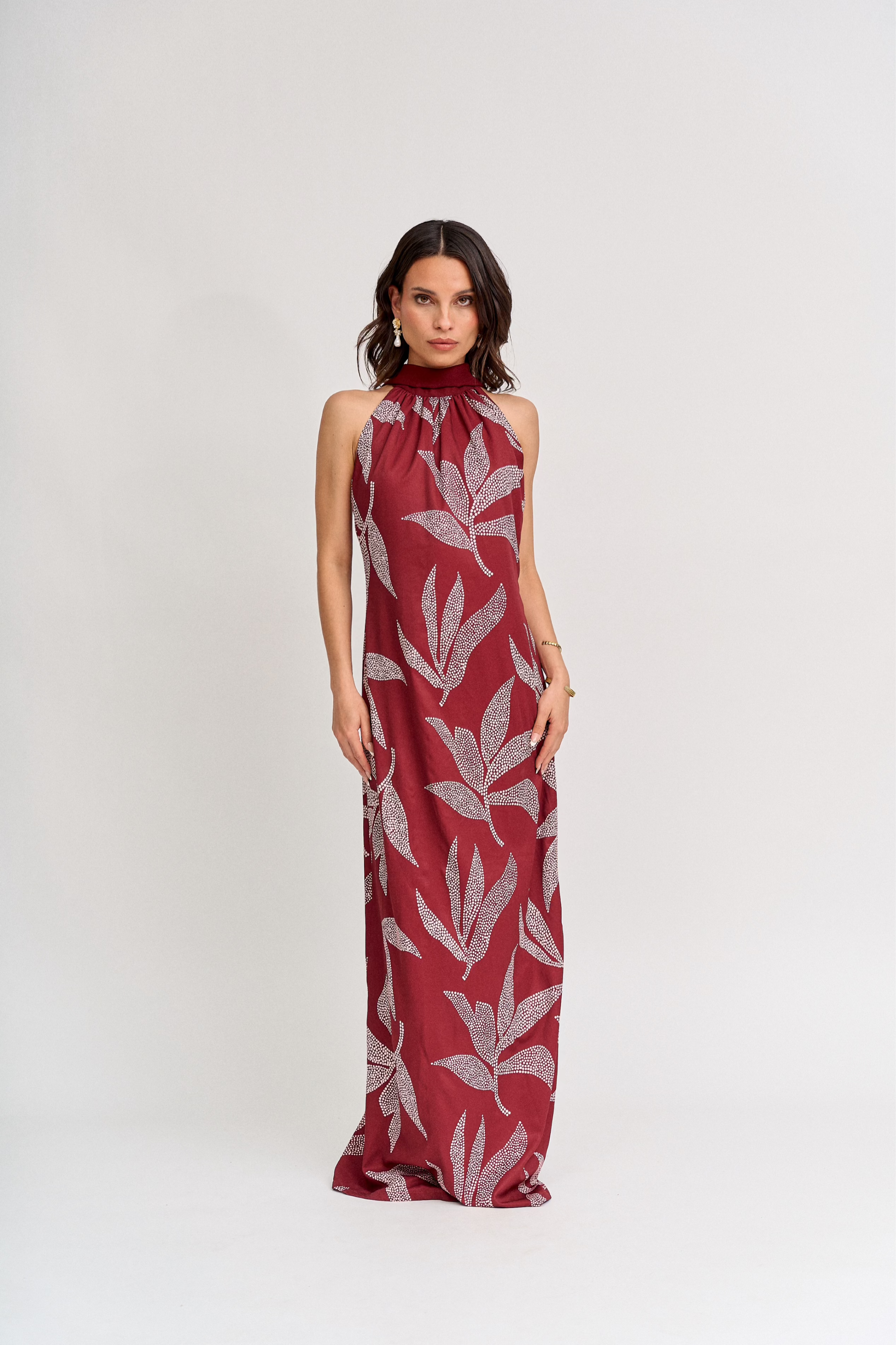 Vestido Valentina Burdeo Print - Edición Limitada