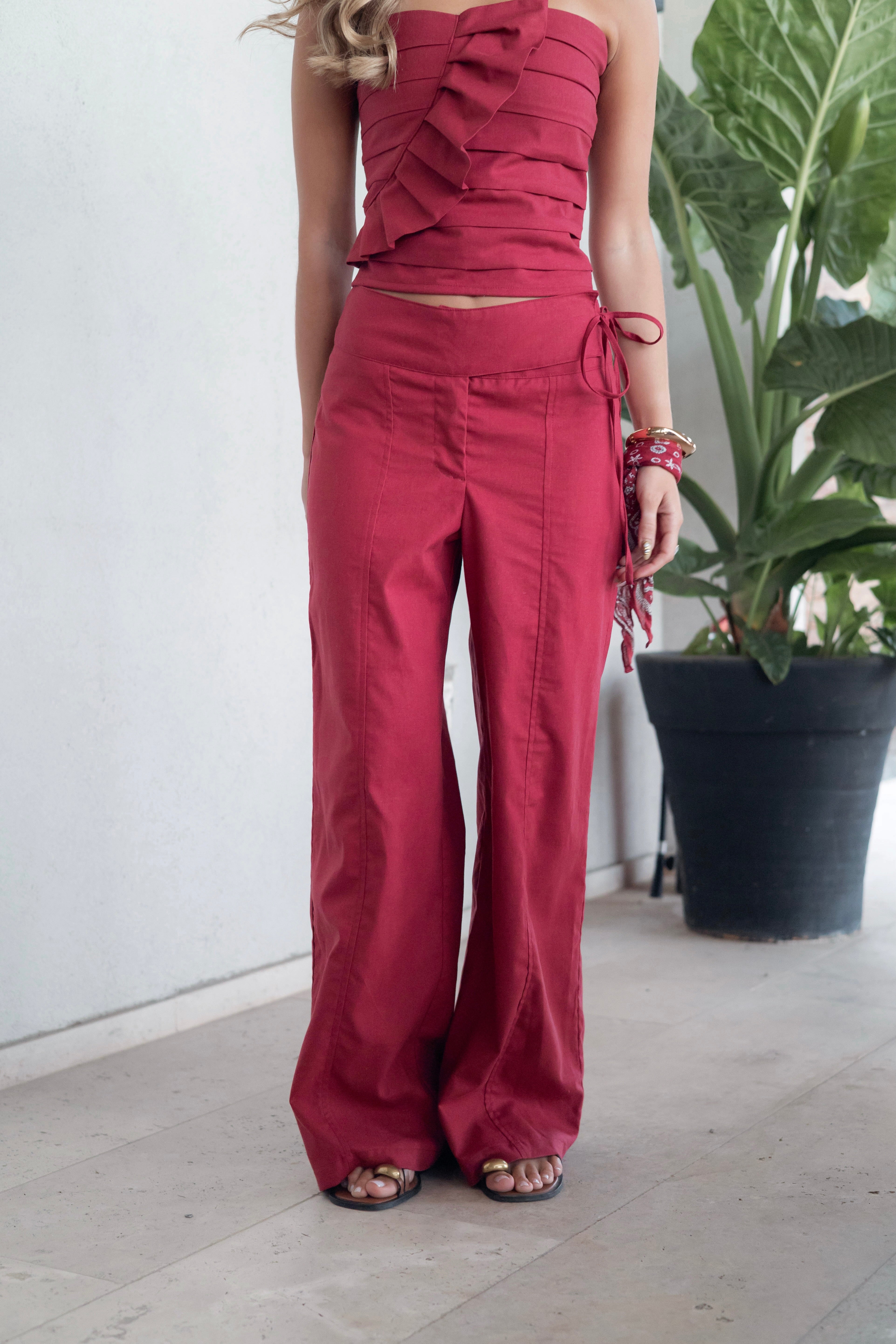 Pantalón Lara Burdeo Lino