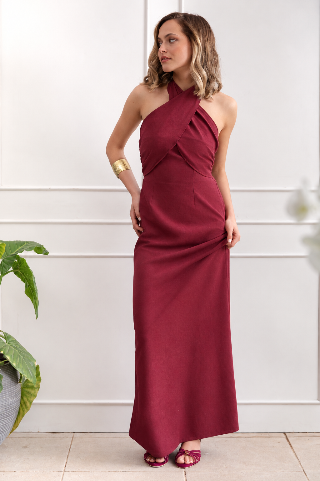 Vestido Fiesta Rous Burdeo