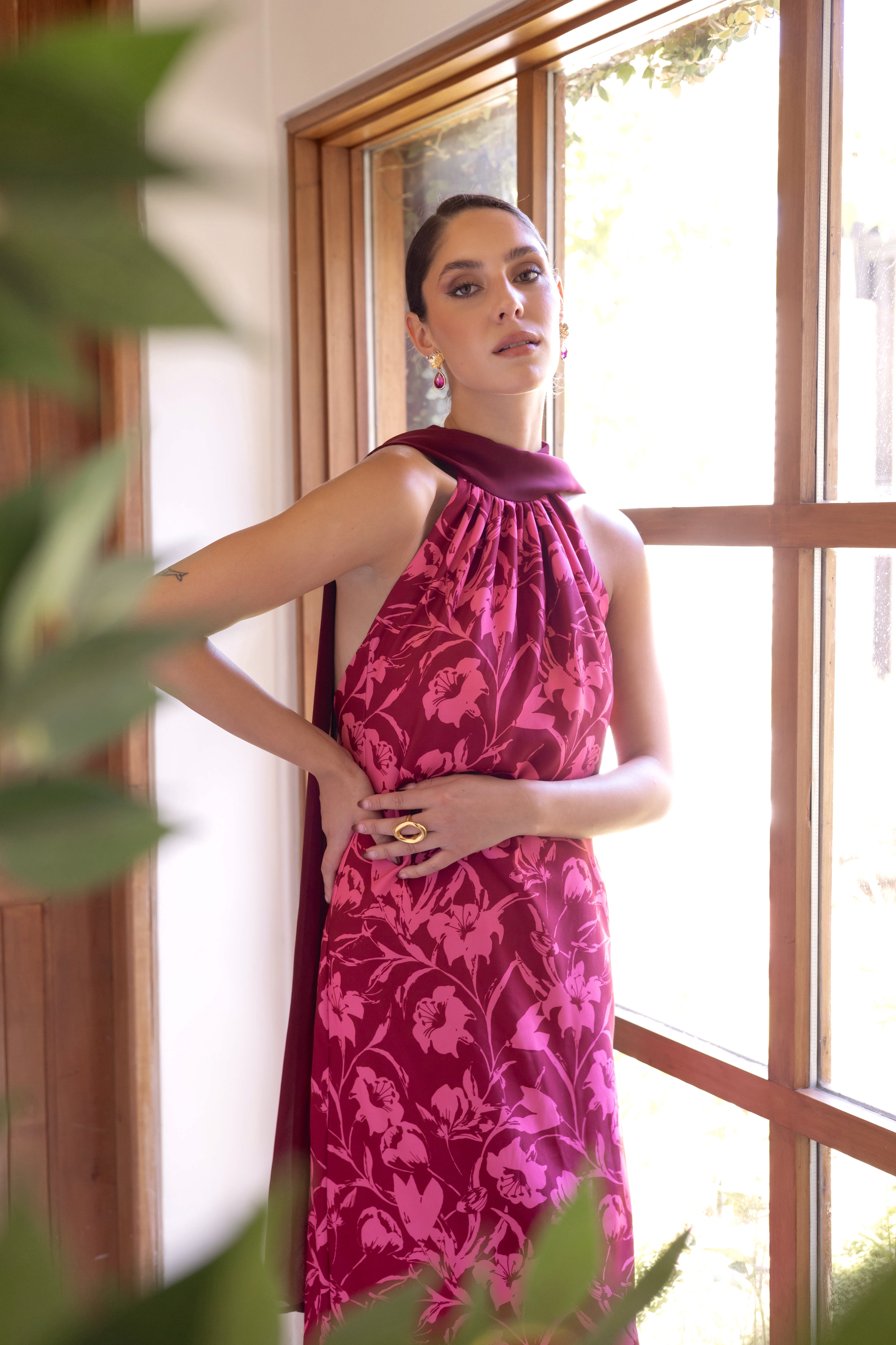 Vestido Fiesta Valentina Rosado Print - Edición Limitada