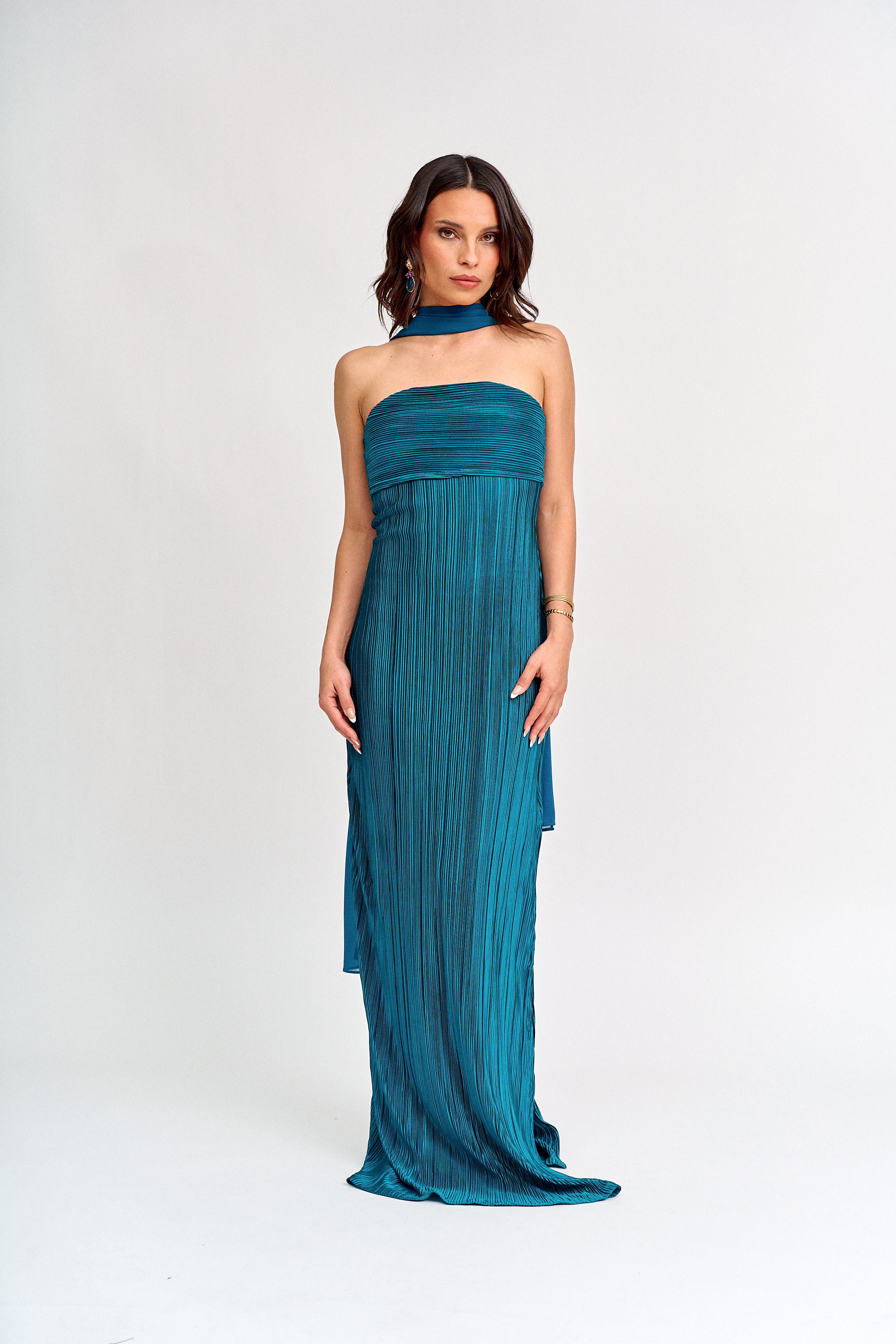 Vestido  Cattia Turquesa