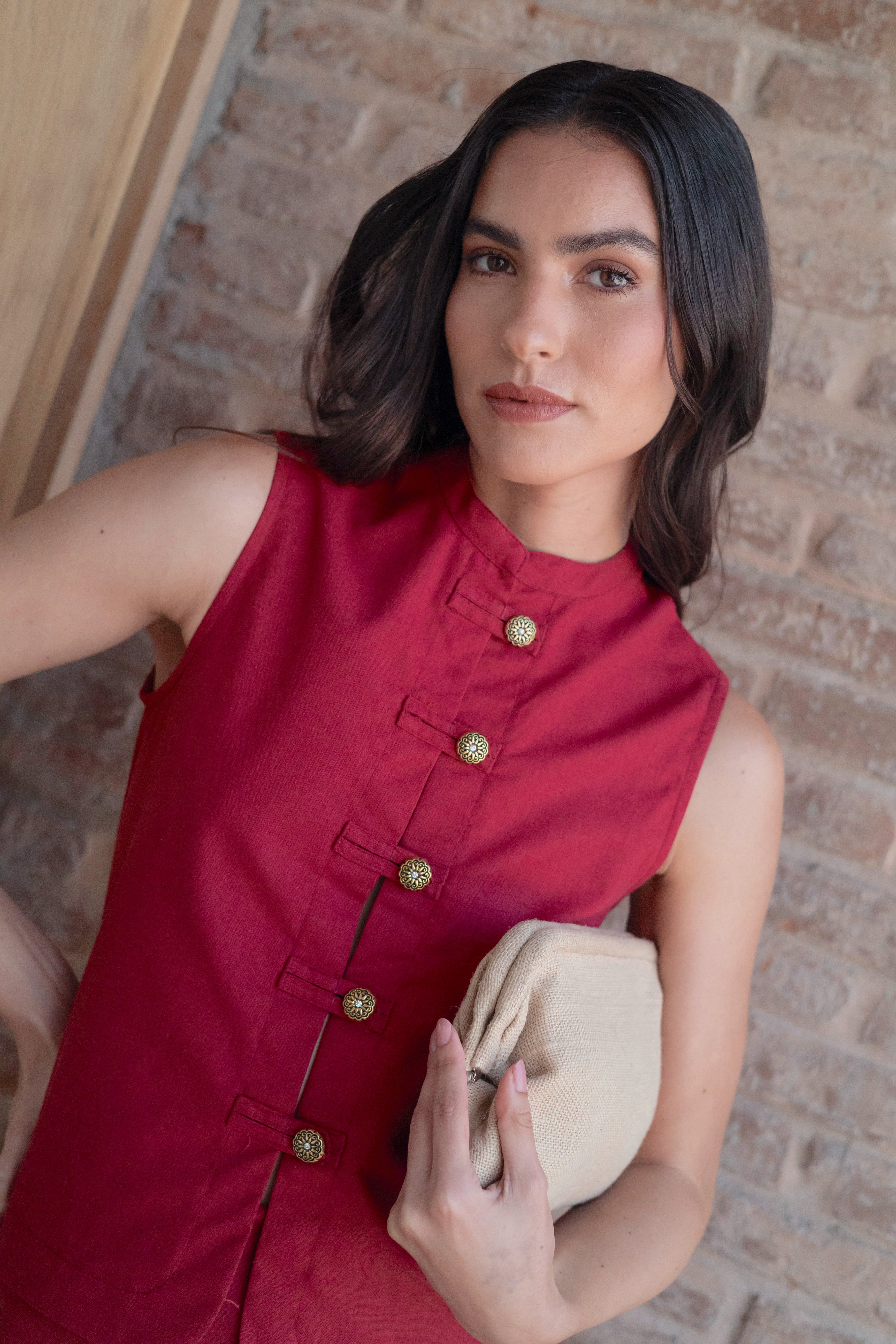 Top Keiko Frambuesa Lino