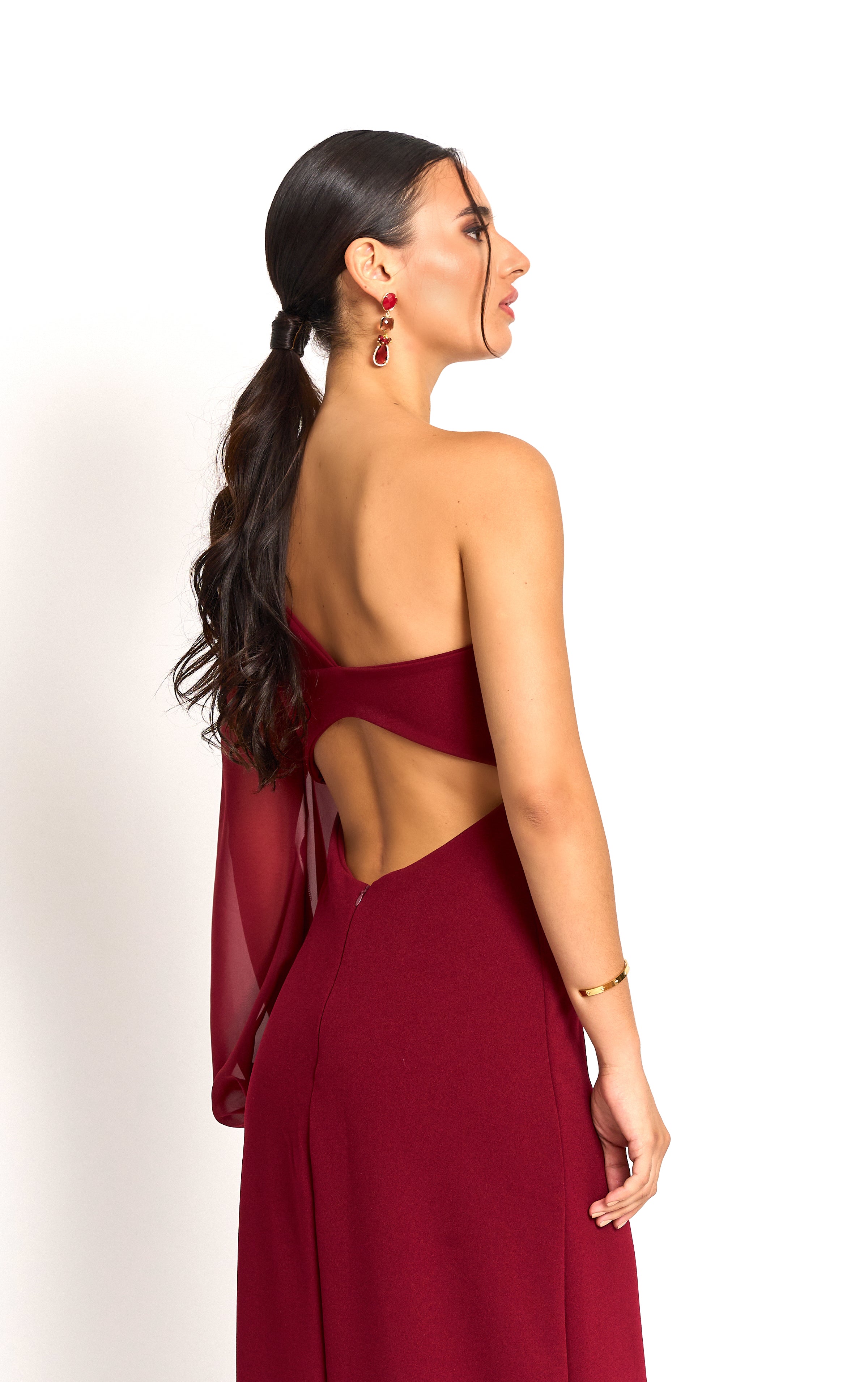 Vestido Becca Burdeo Fiesta