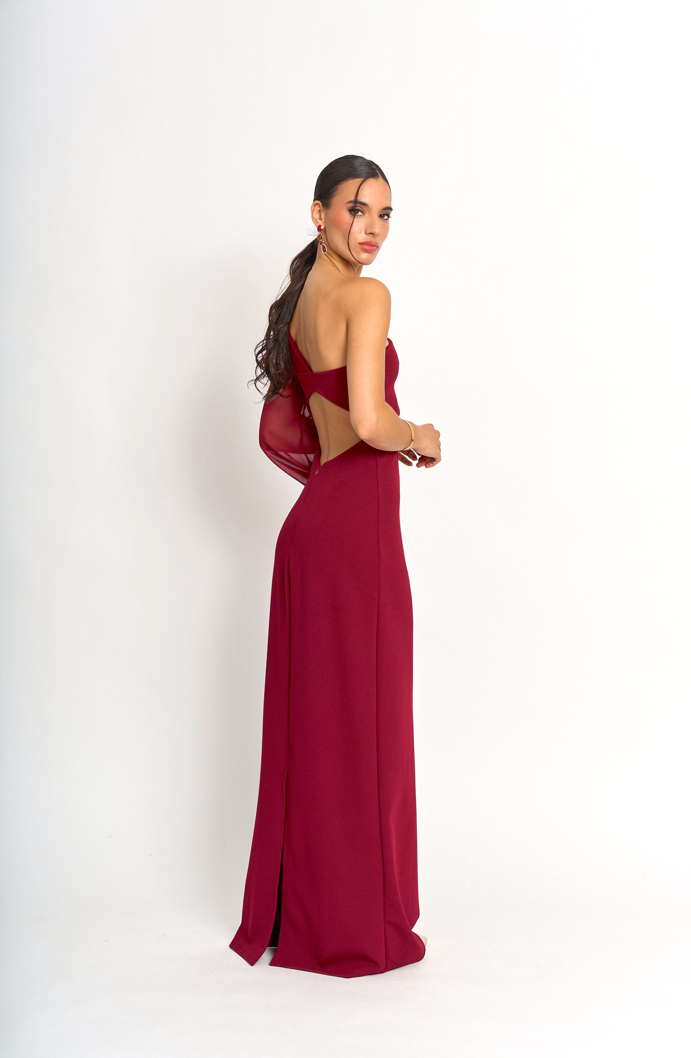 Vestido Becca Burdeo Fiesta