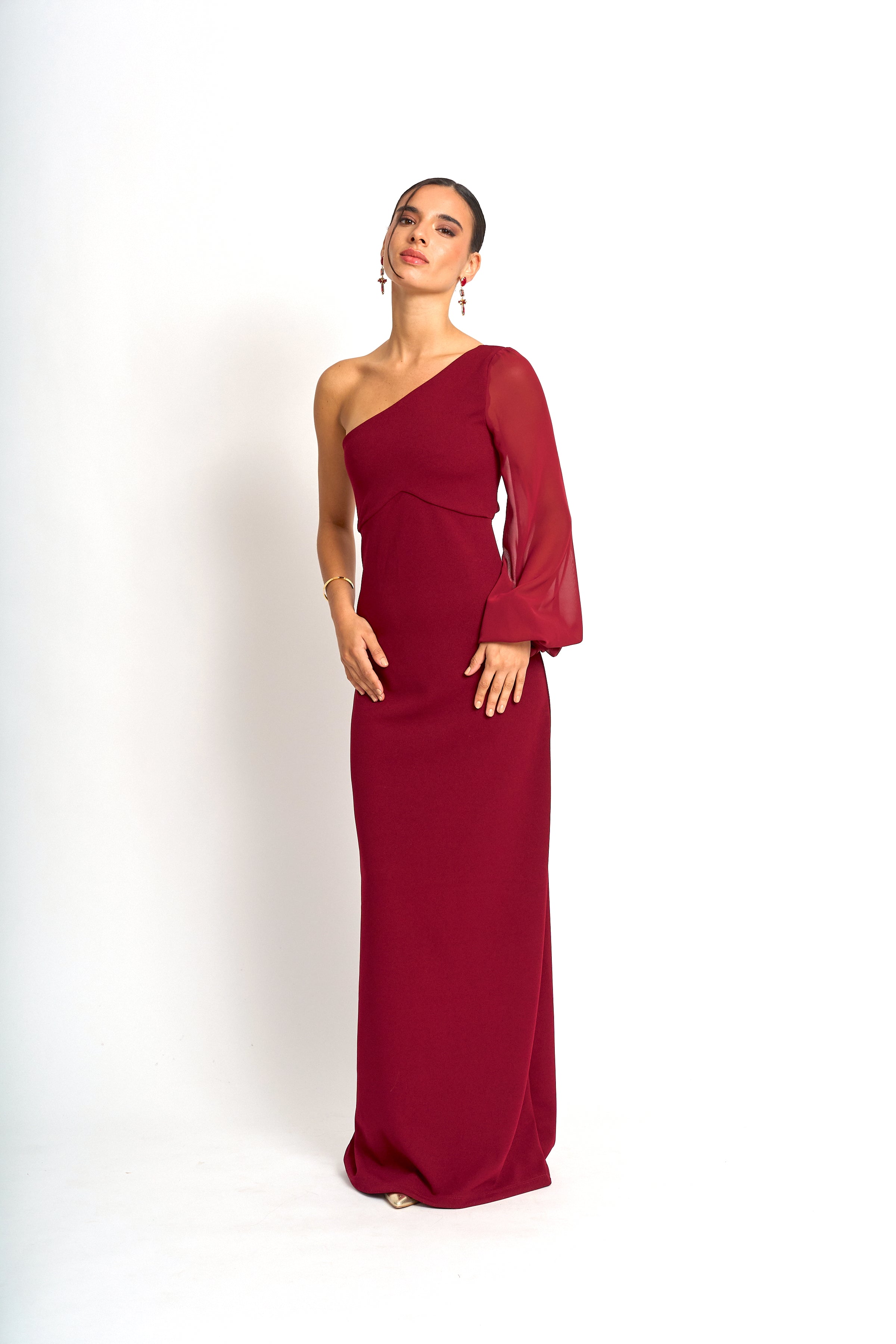 Vestido Becca Burdeo Fiesta