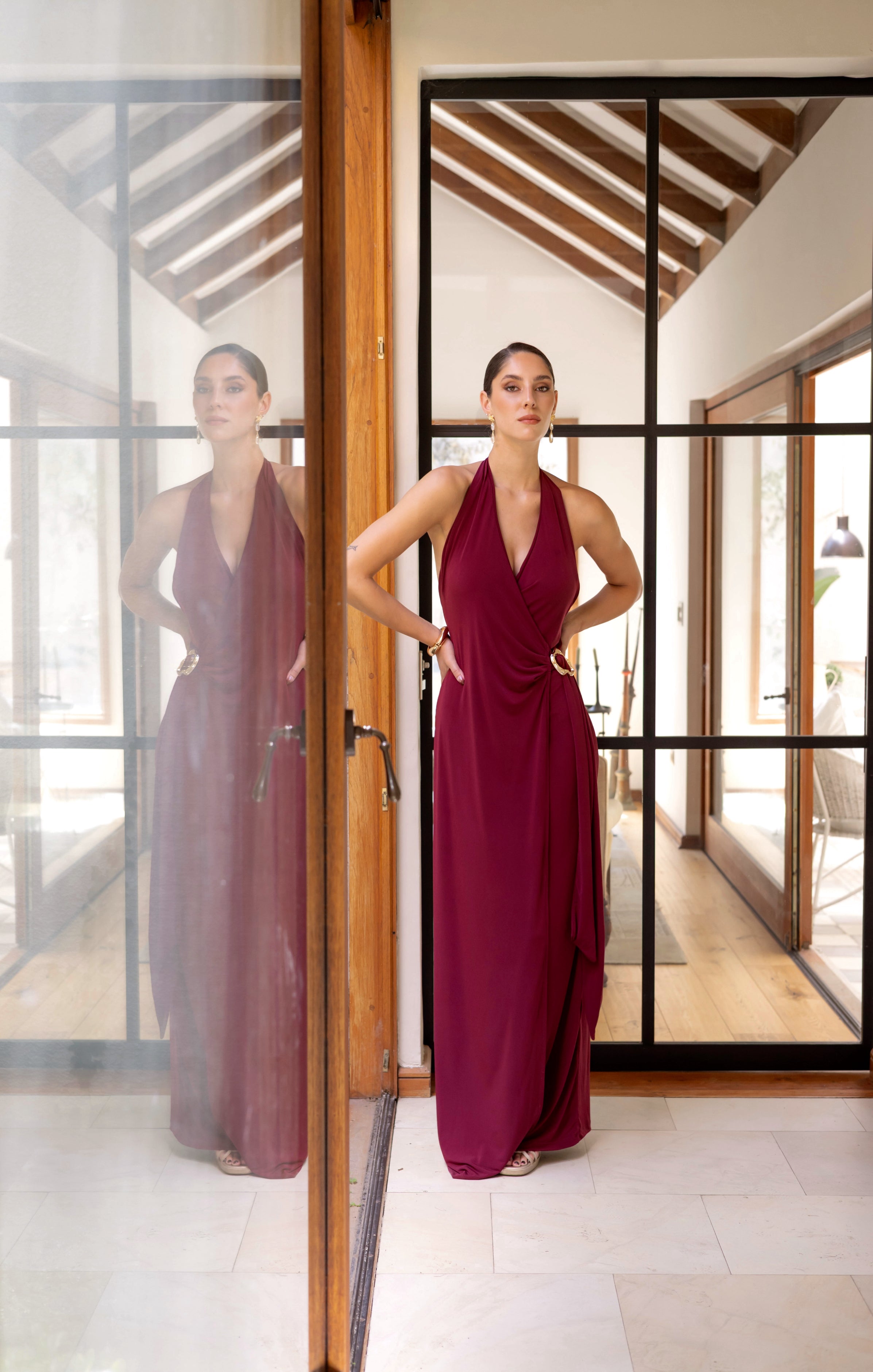 Vestido Fiesta Nina Burdeo