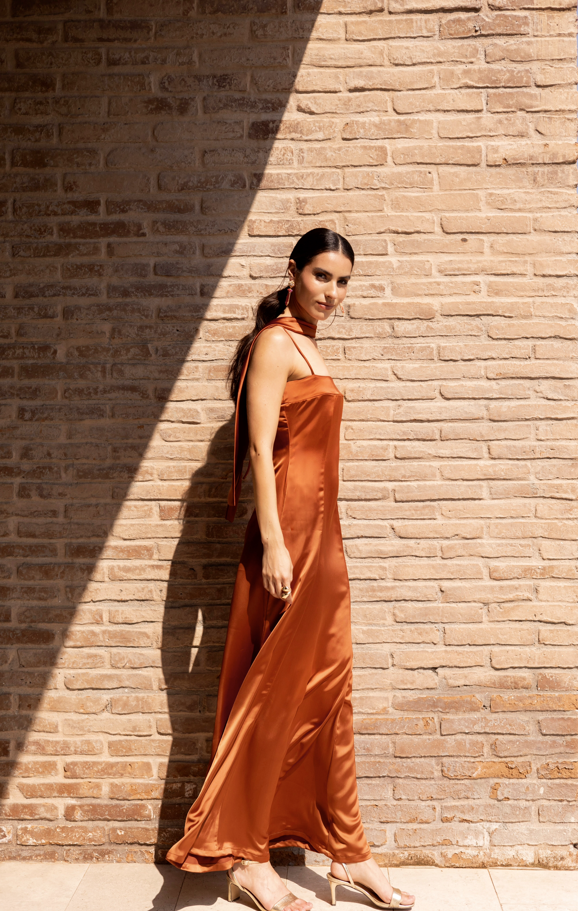 Vestido Fiesta Adhara Terracota