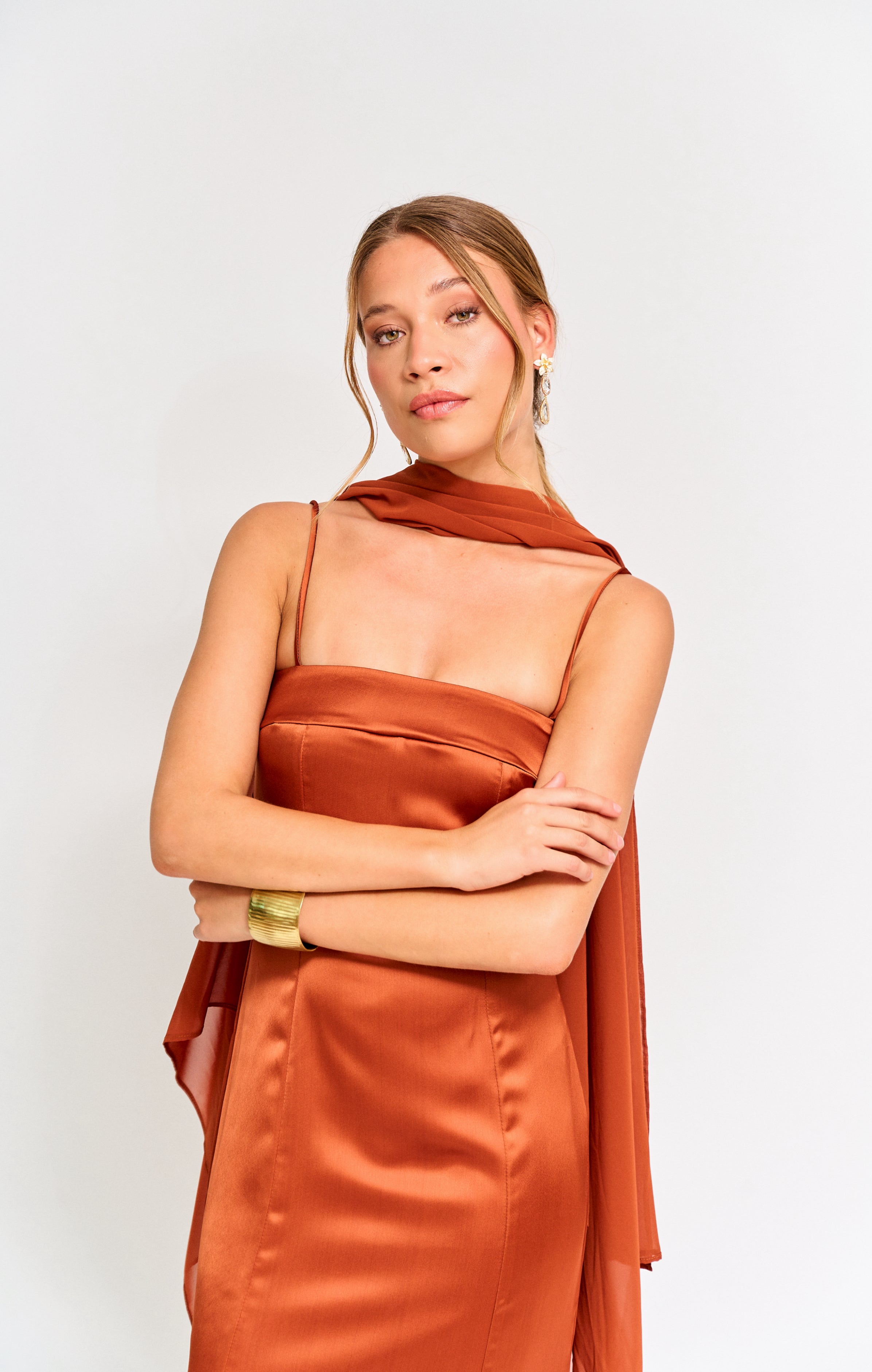 Vestido Fiesta Adhara Terracota