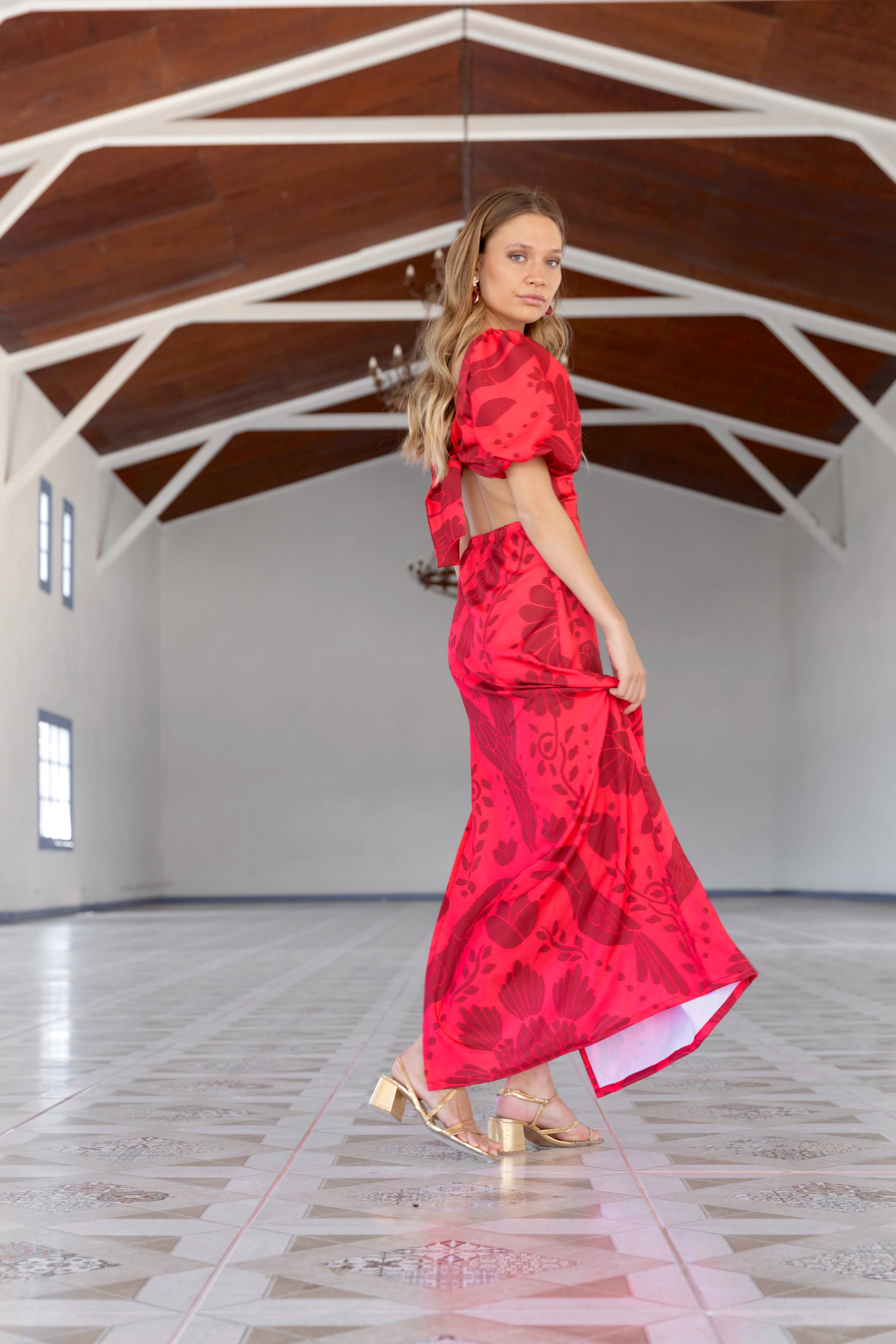 Vestido Aline Fucsia Print - Edición Limitada