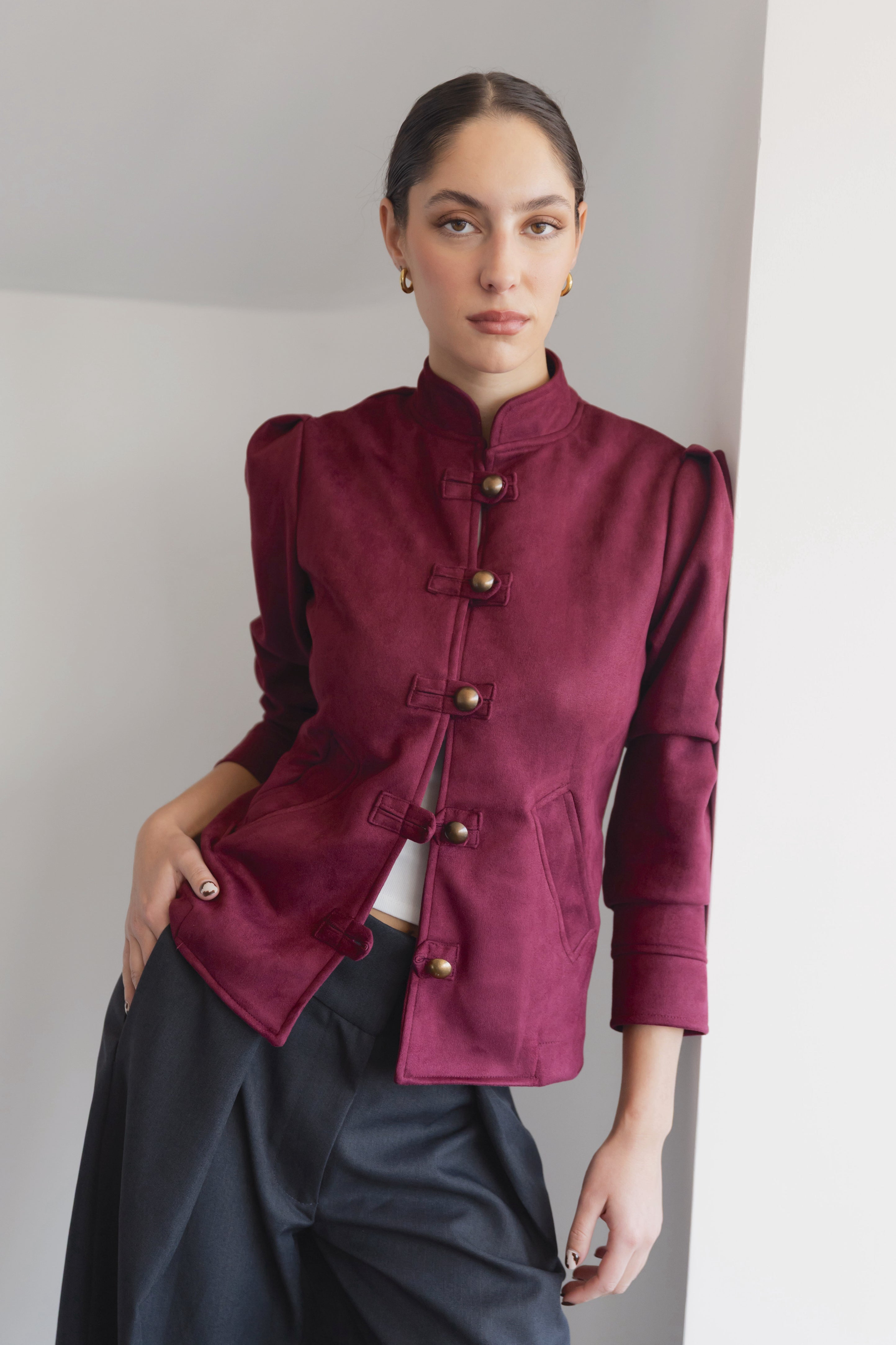 Chaqueta Akane Cherry Burdeo