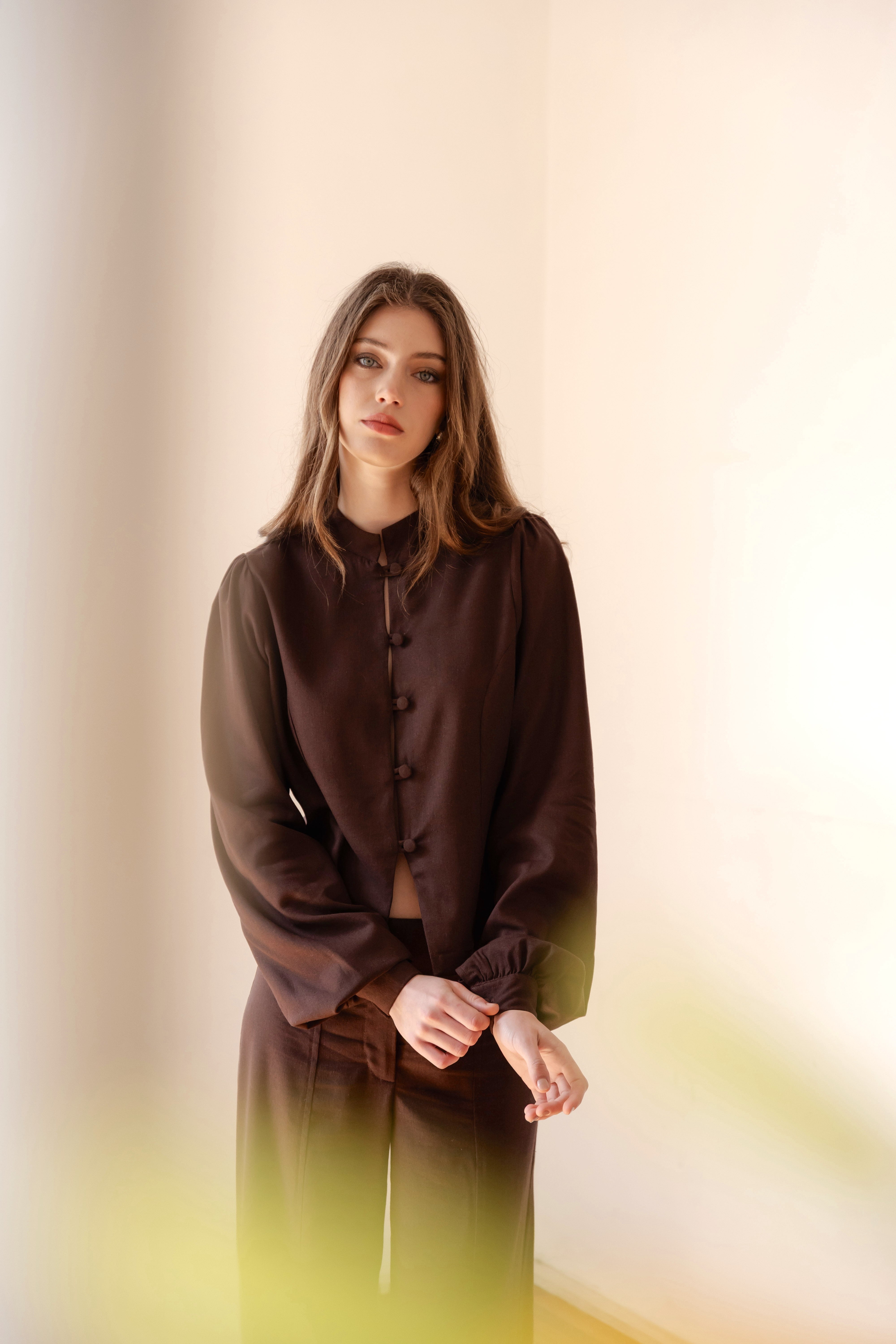 Chaqueta Aster Chocolate Lino