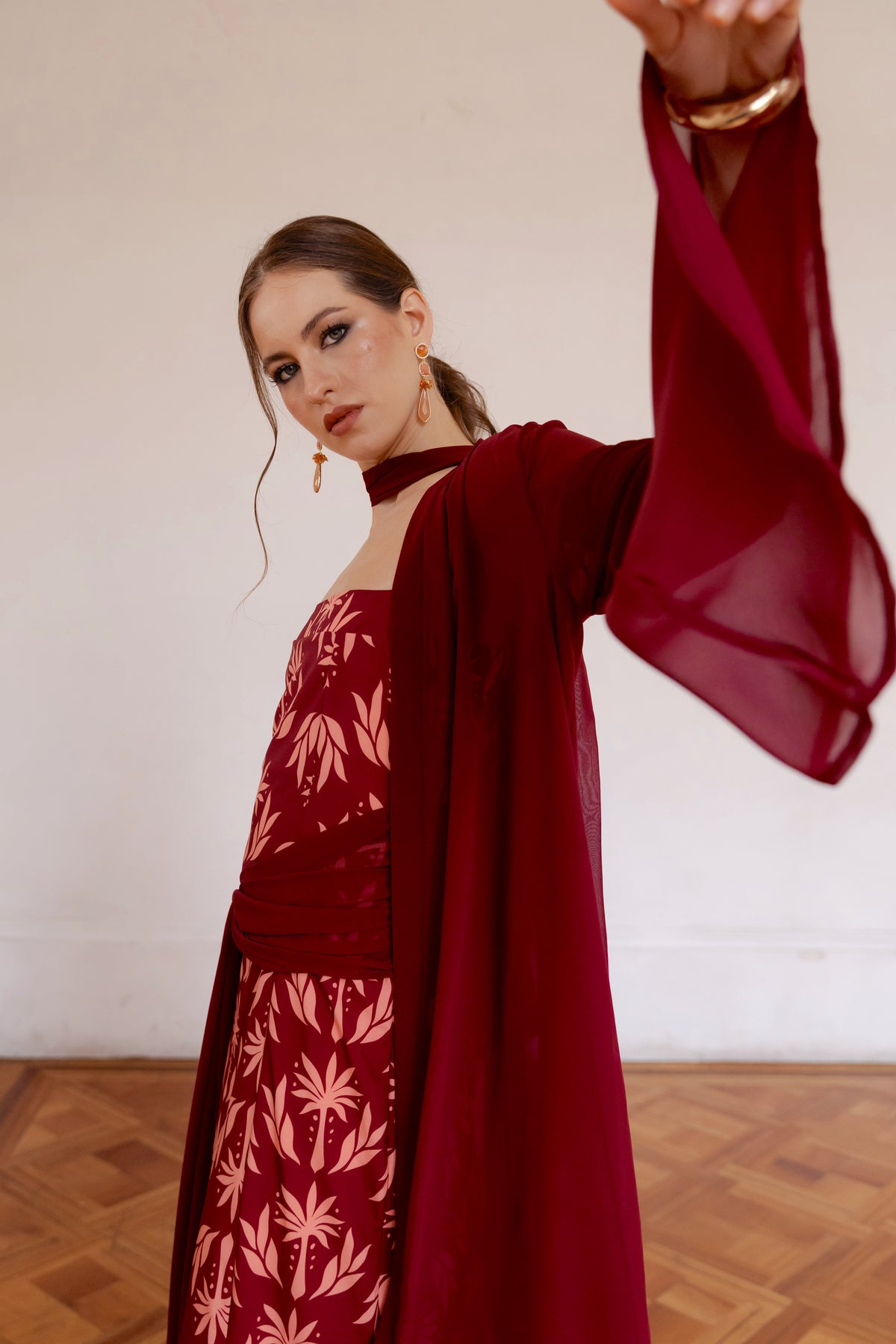 Kimono Gasa Lotus Burdeo