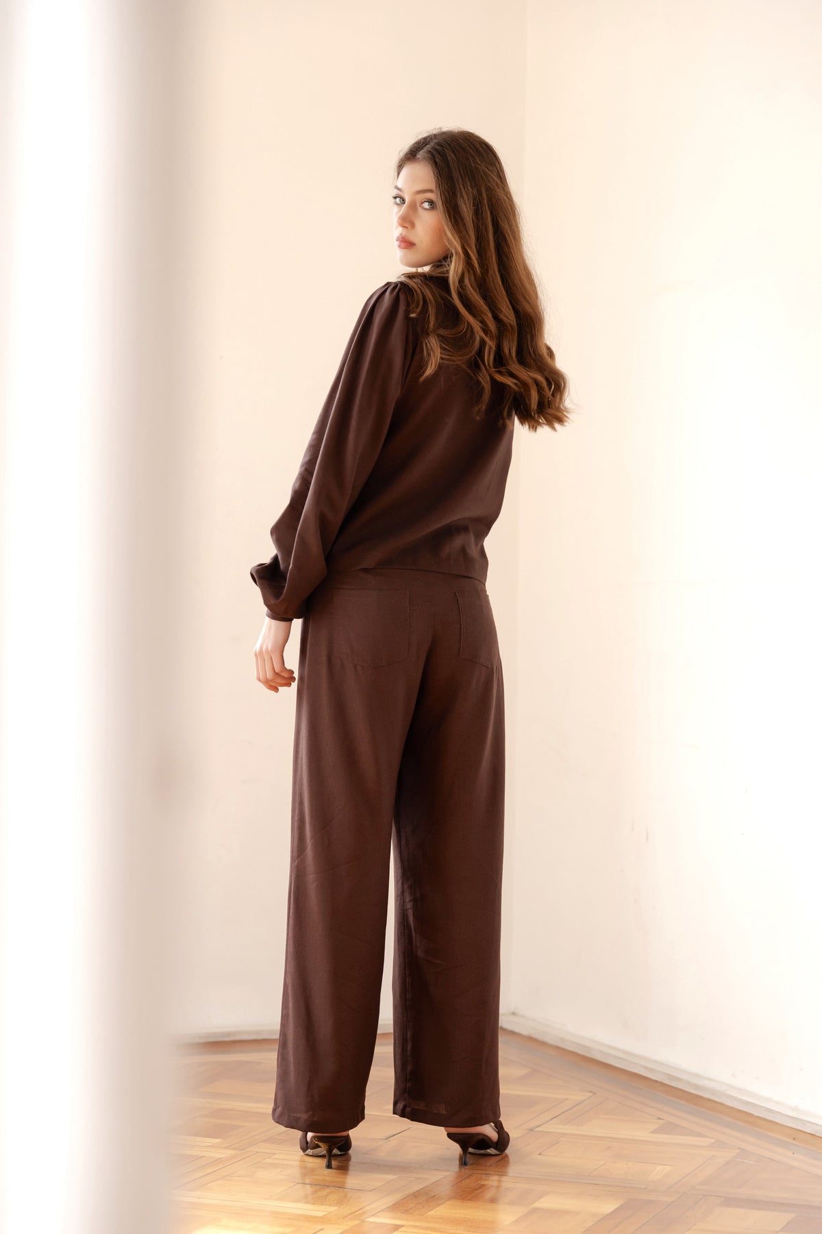 Pantalón Jade Chocolate Lino