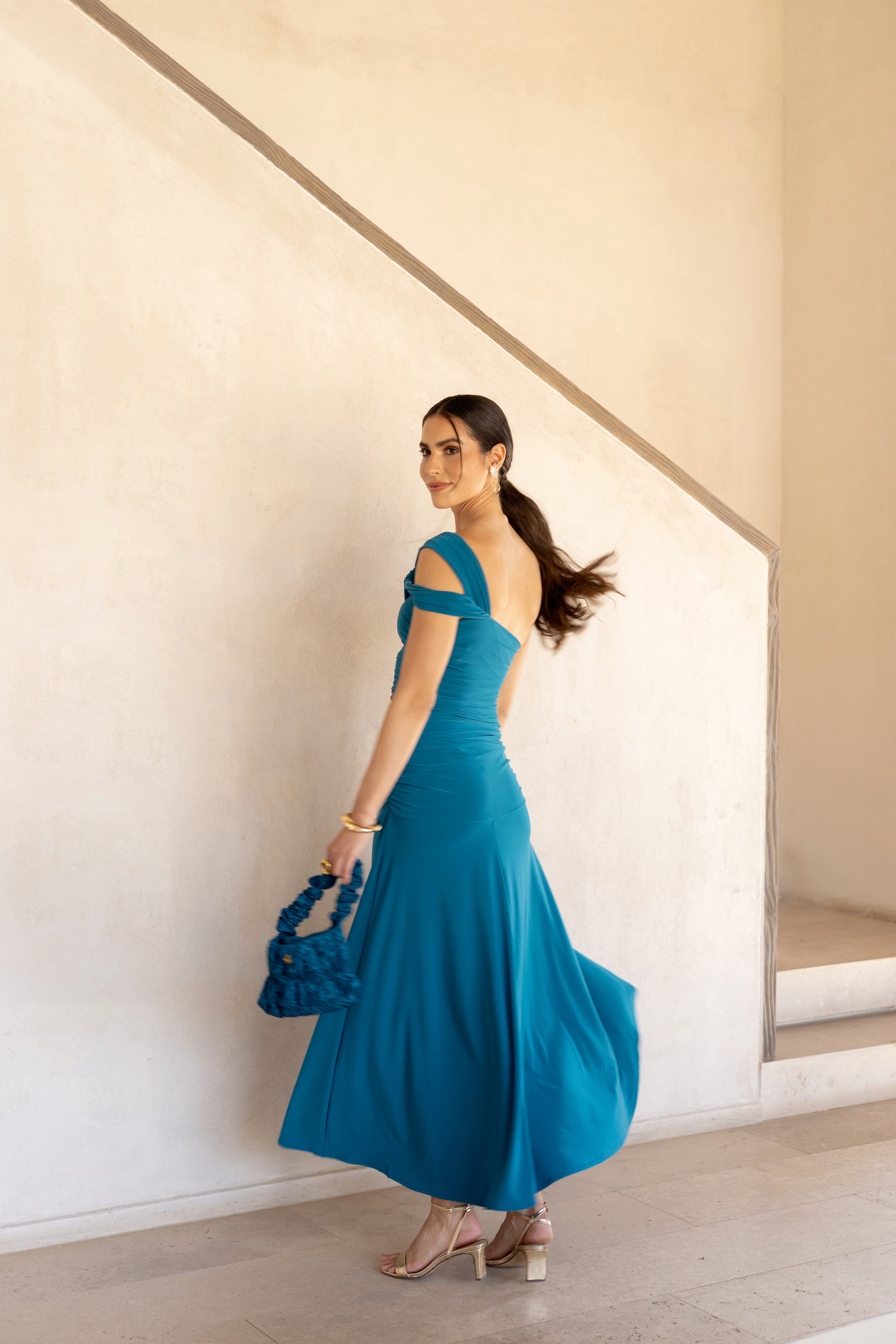 Vestido Fiesta Camille Turquesa