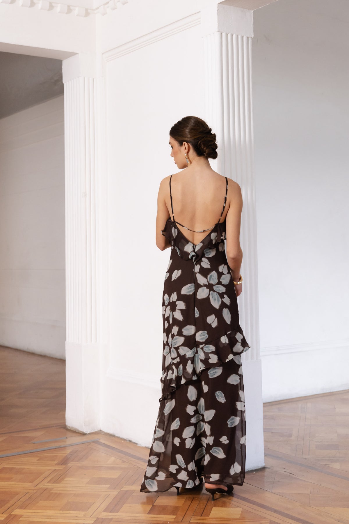 Vestido Fiesta Azalea Mocca Print