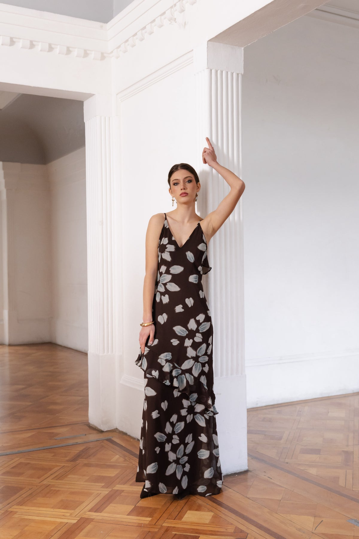 Vestido Fiesta Azalea Mocca Print