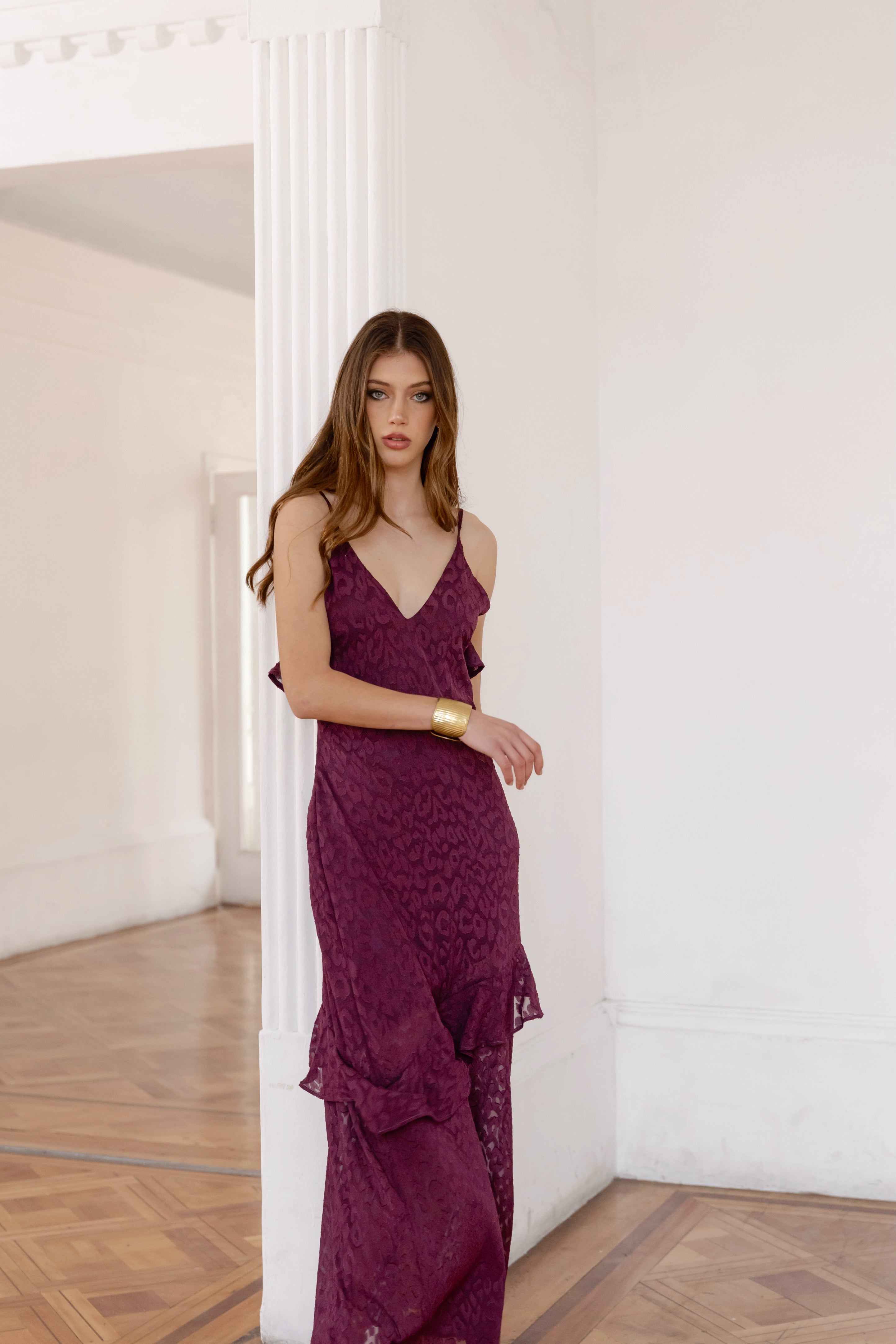 Vestido Azalea Morado Print Fiesta