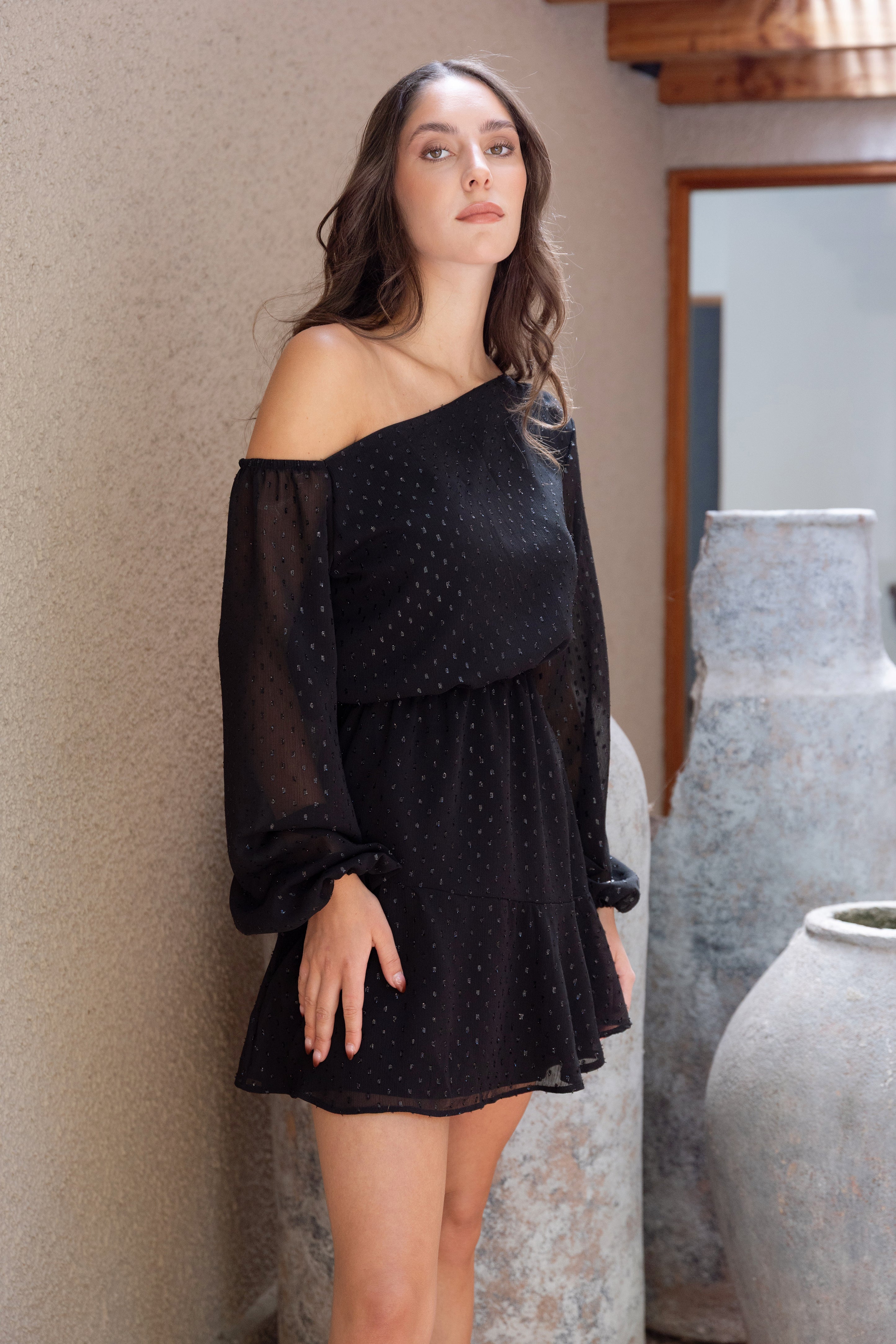 Vestido Ellia Negro Gasa