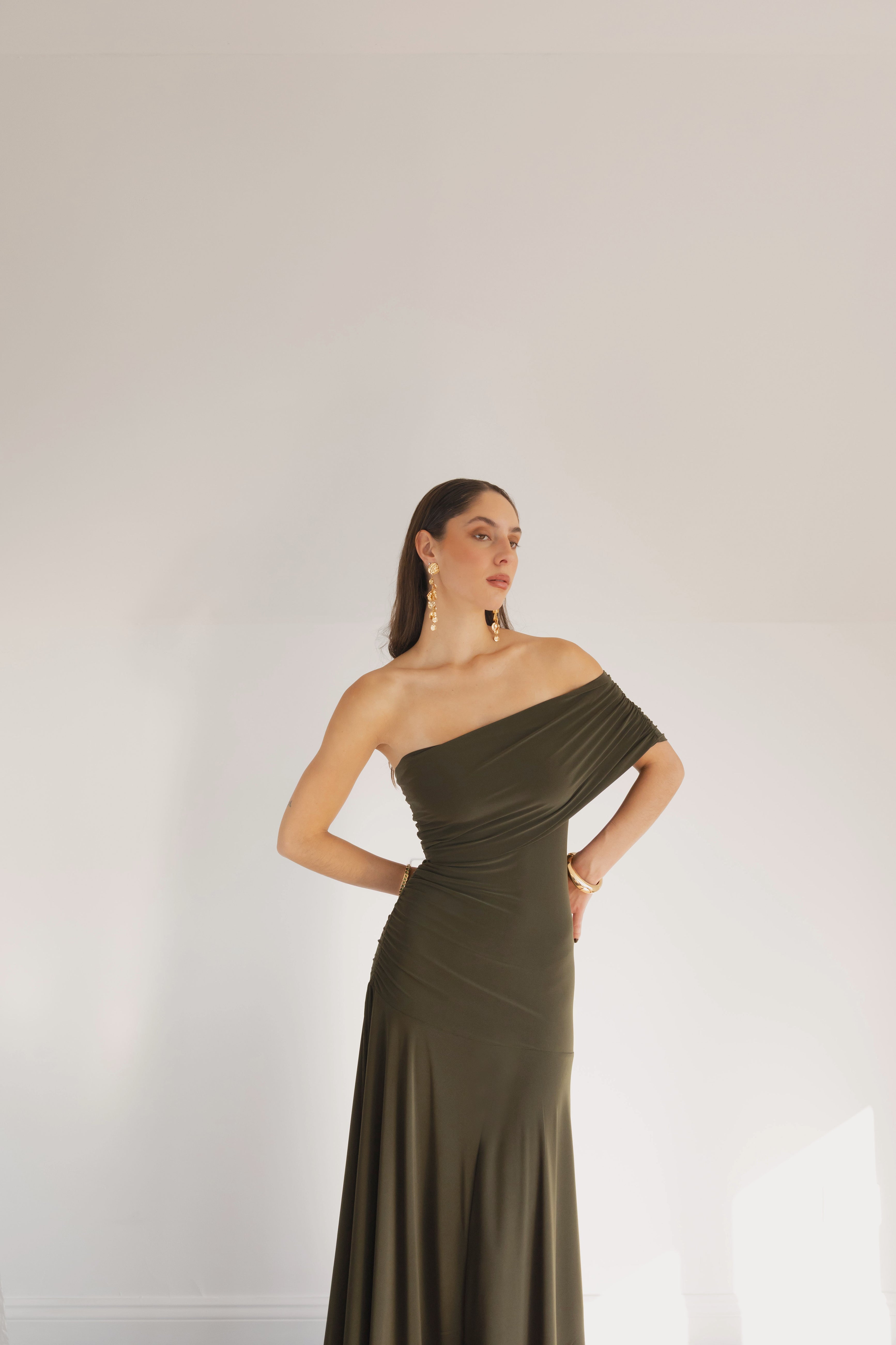 Vestido Fiesta Caroline Verde Oliva