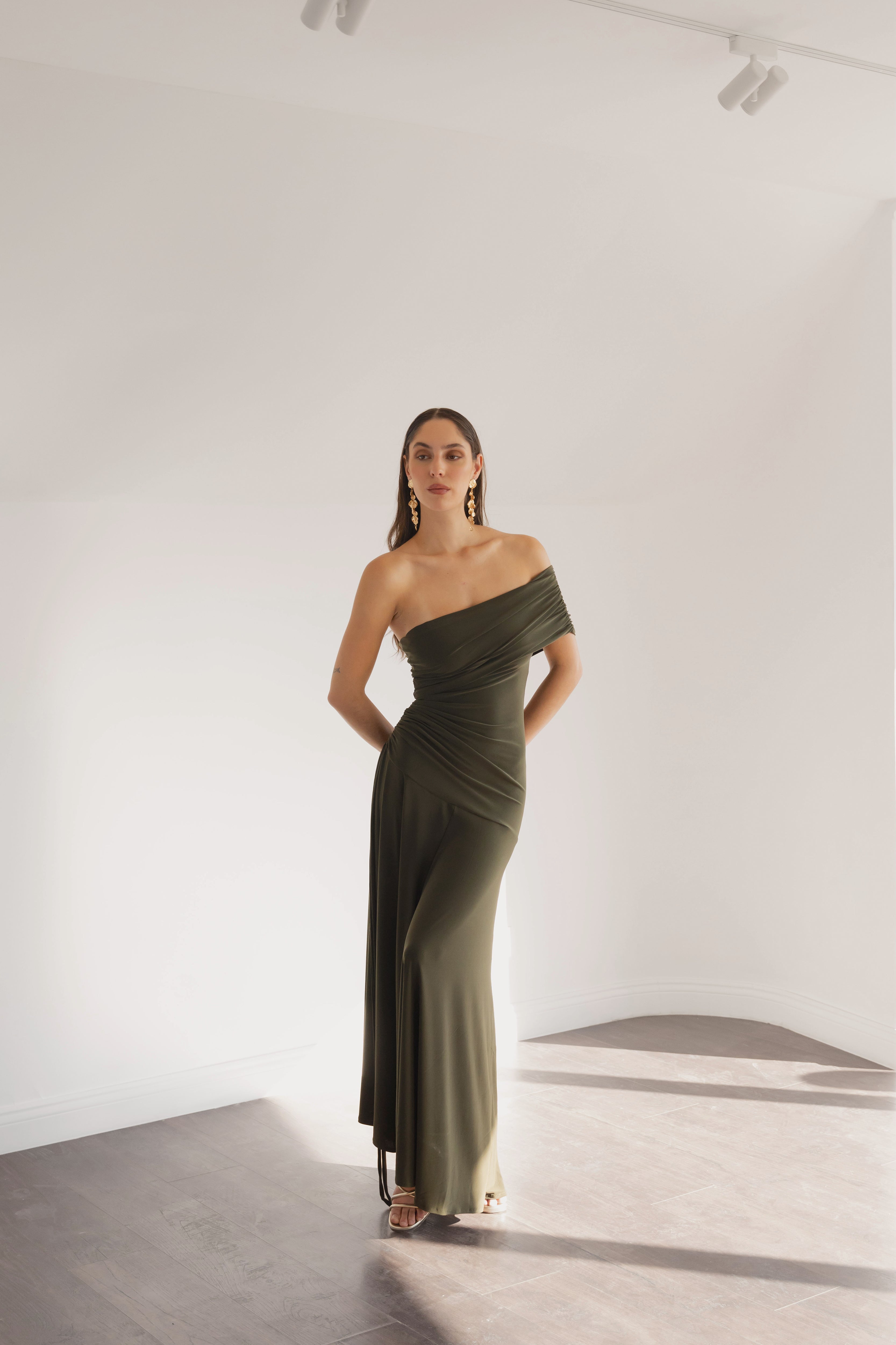 Vestido Fiesta Caroline Verde Oliva
