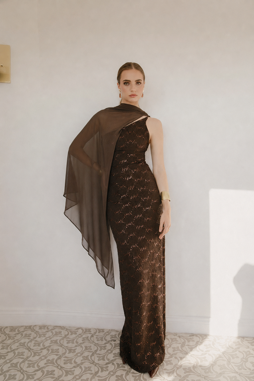 Vestido Fiesta Gemma Mocca