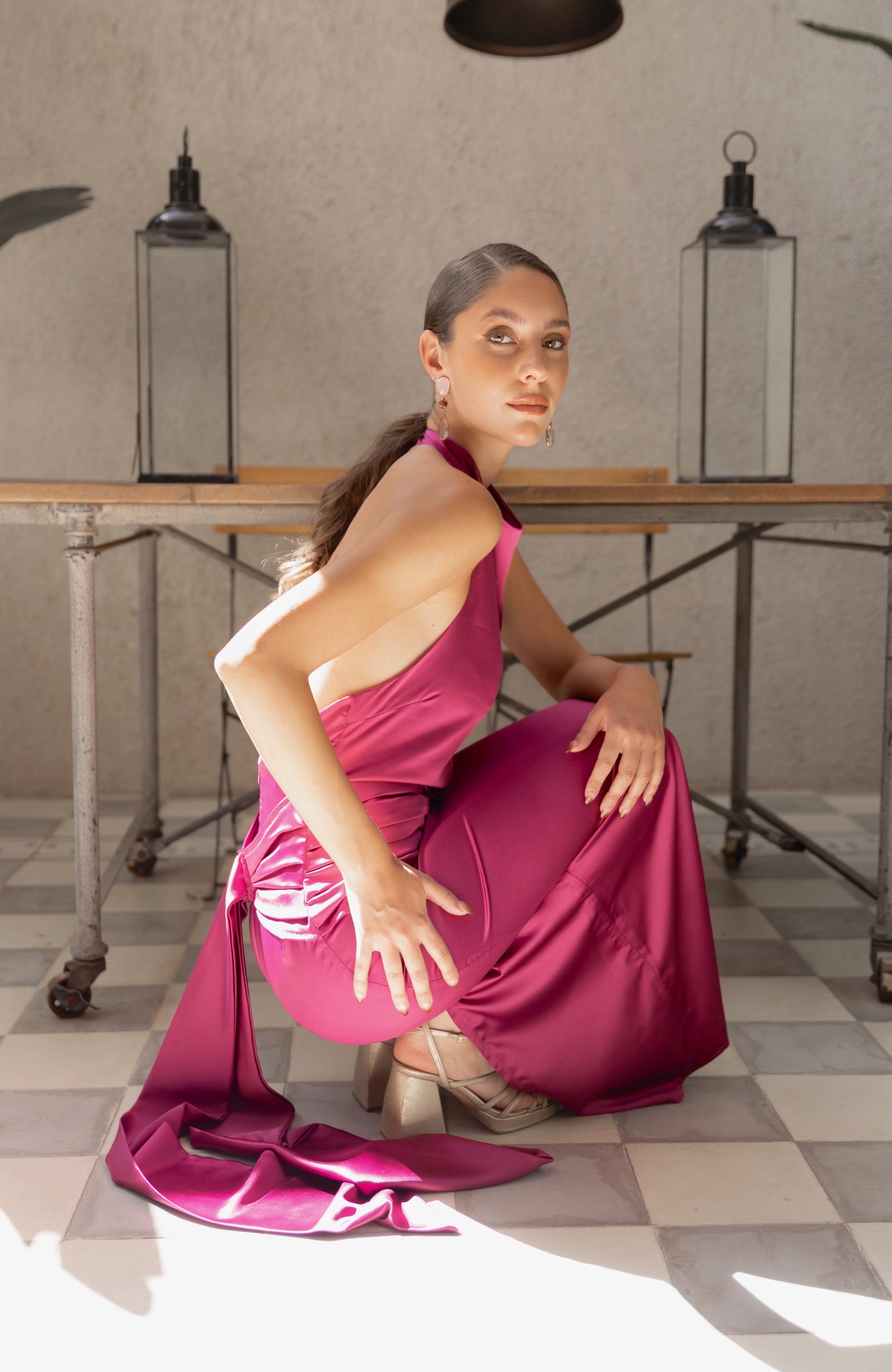 Vestido Fiesta Ángeles Magenta