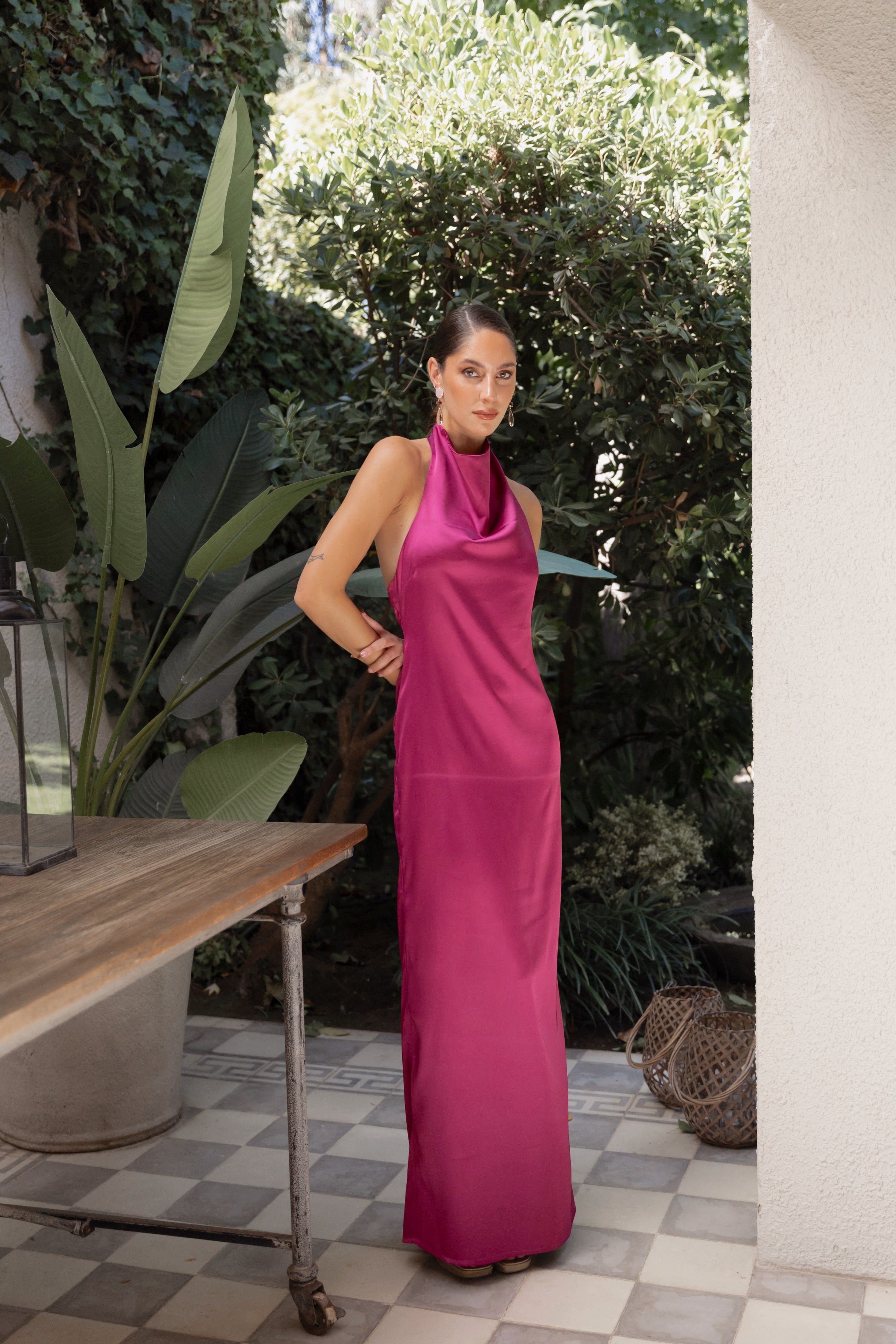 Vestido Fiesta Ángeles Magenta