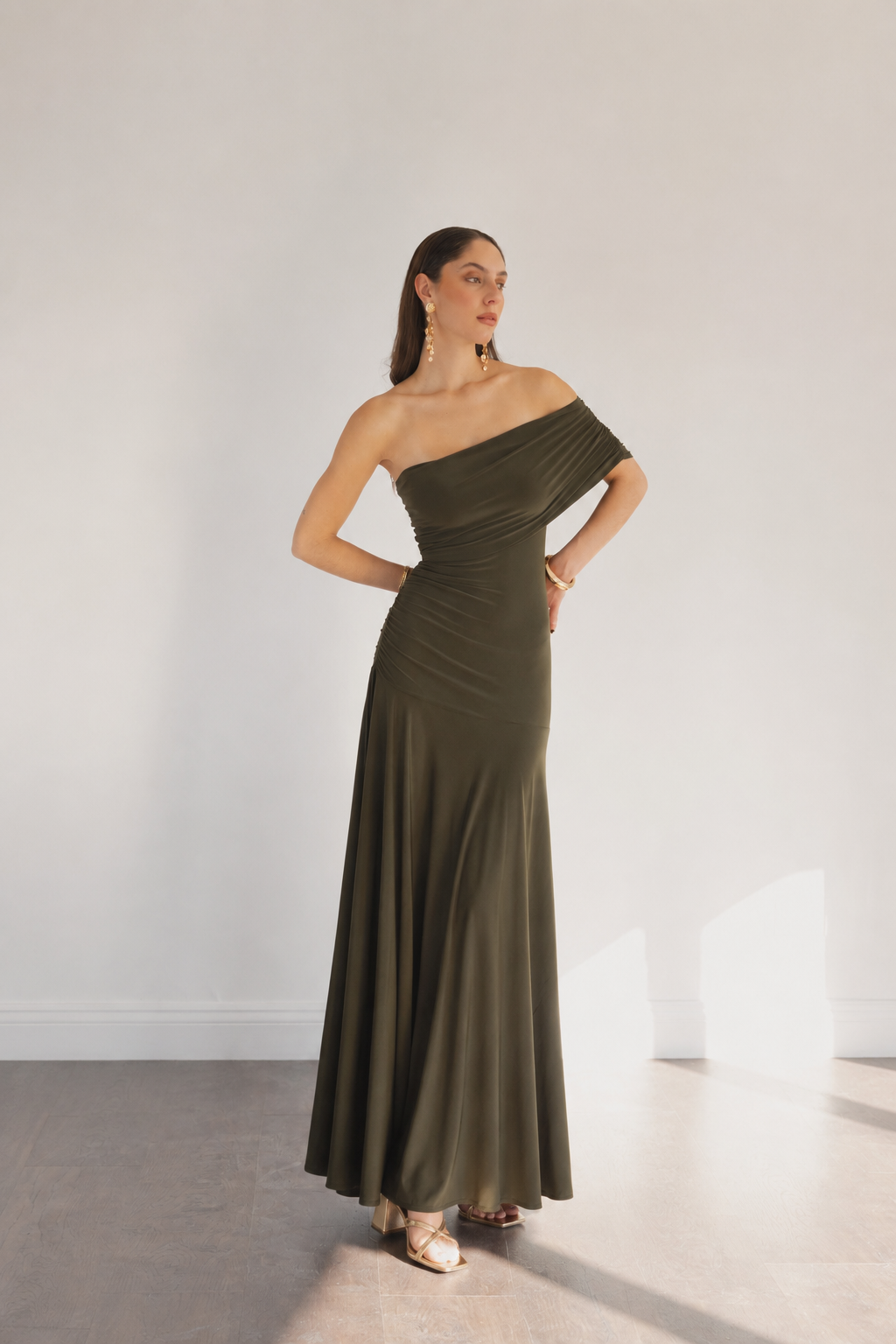 Vestido Fiesta Caroline Verde Oliva