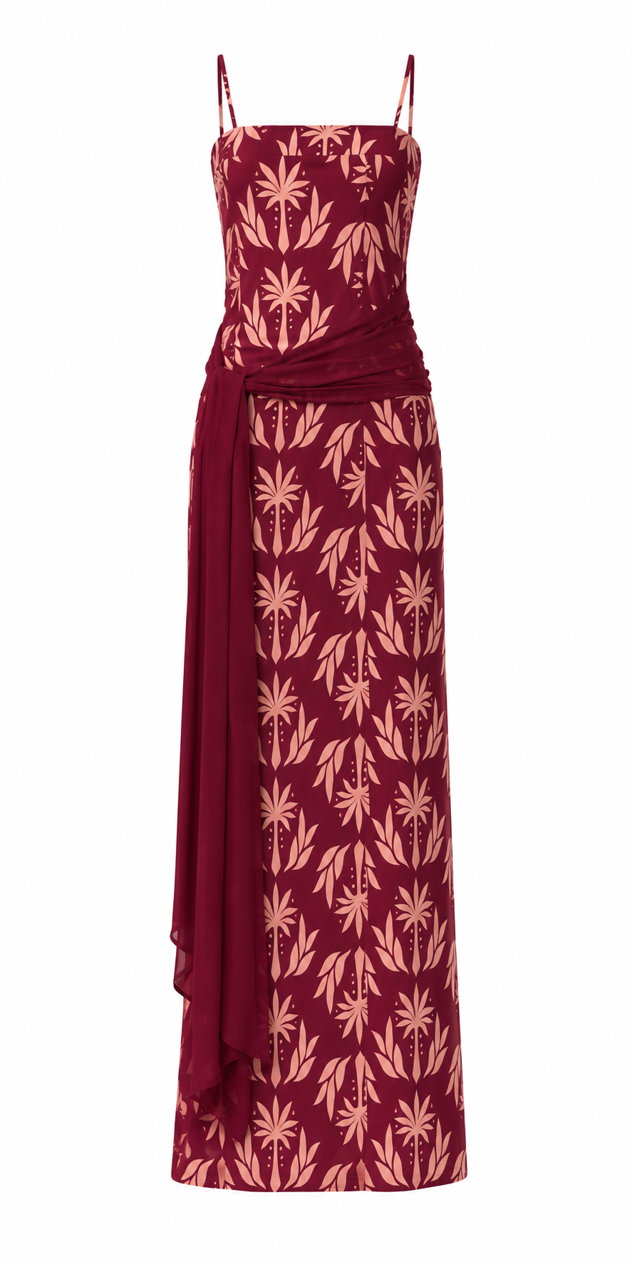 Vestido Fiesta Cossima Burdeo Print  - Edición Limitada