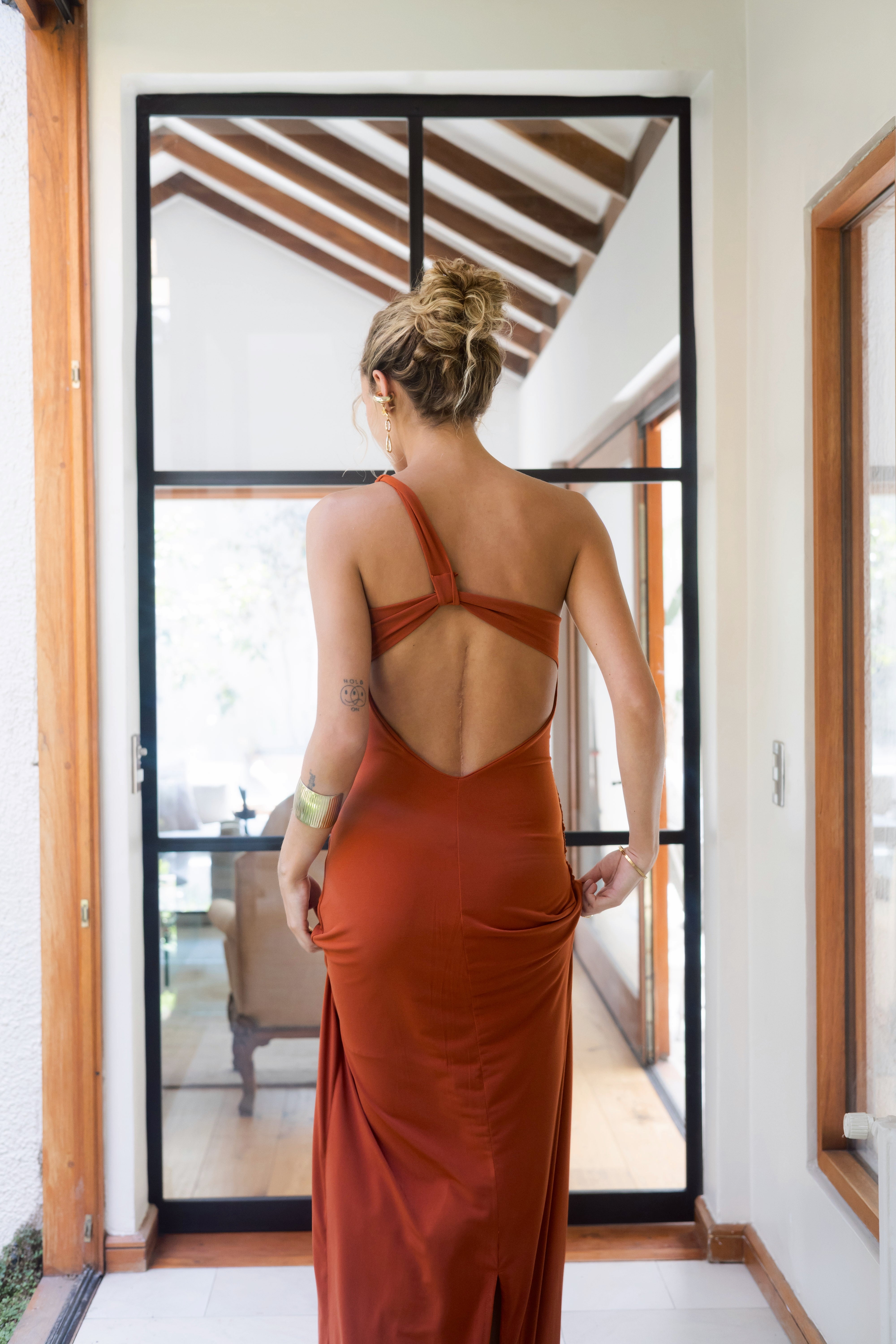 Vestido Fiesta Fátima Terracota