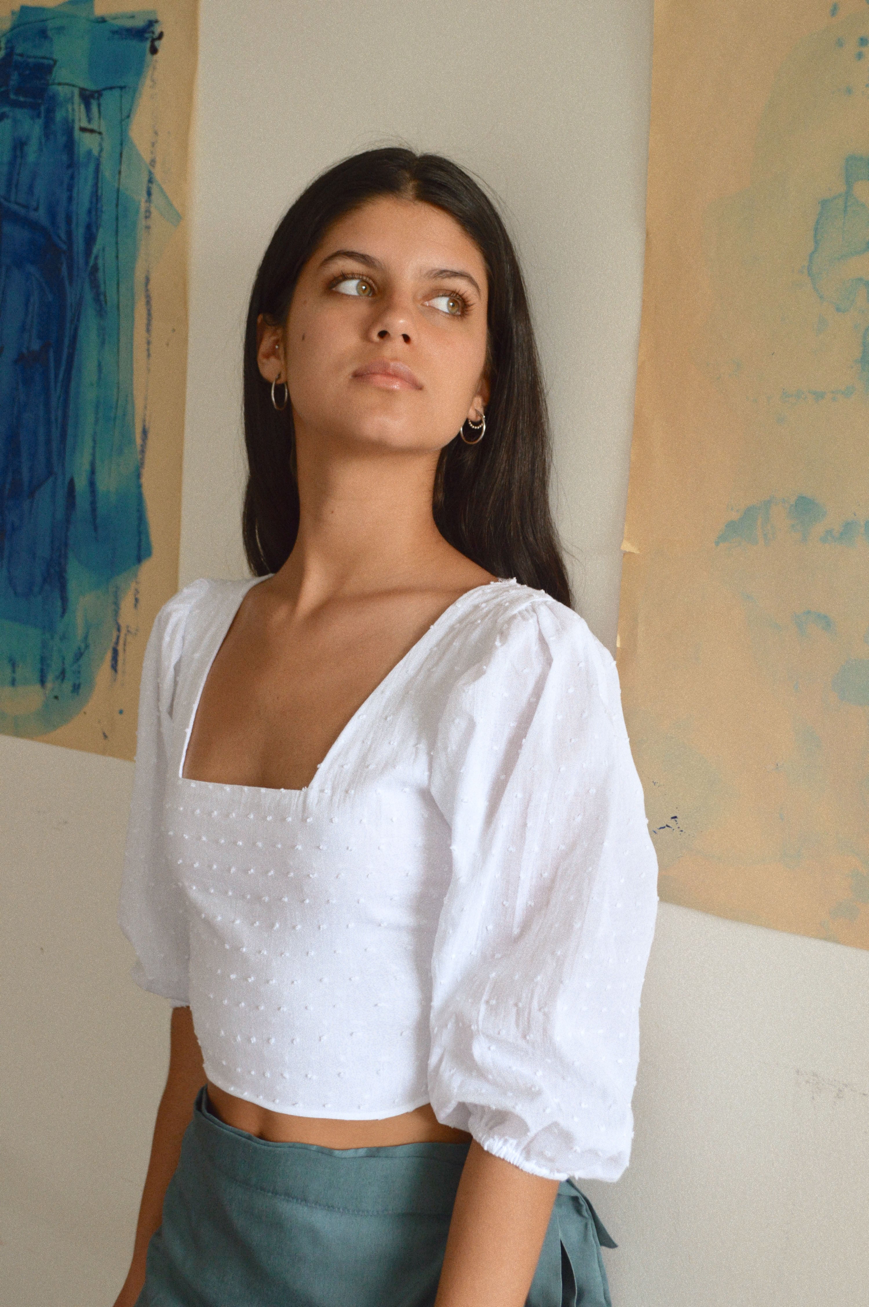 Top Margarita Blanco Plumetti
